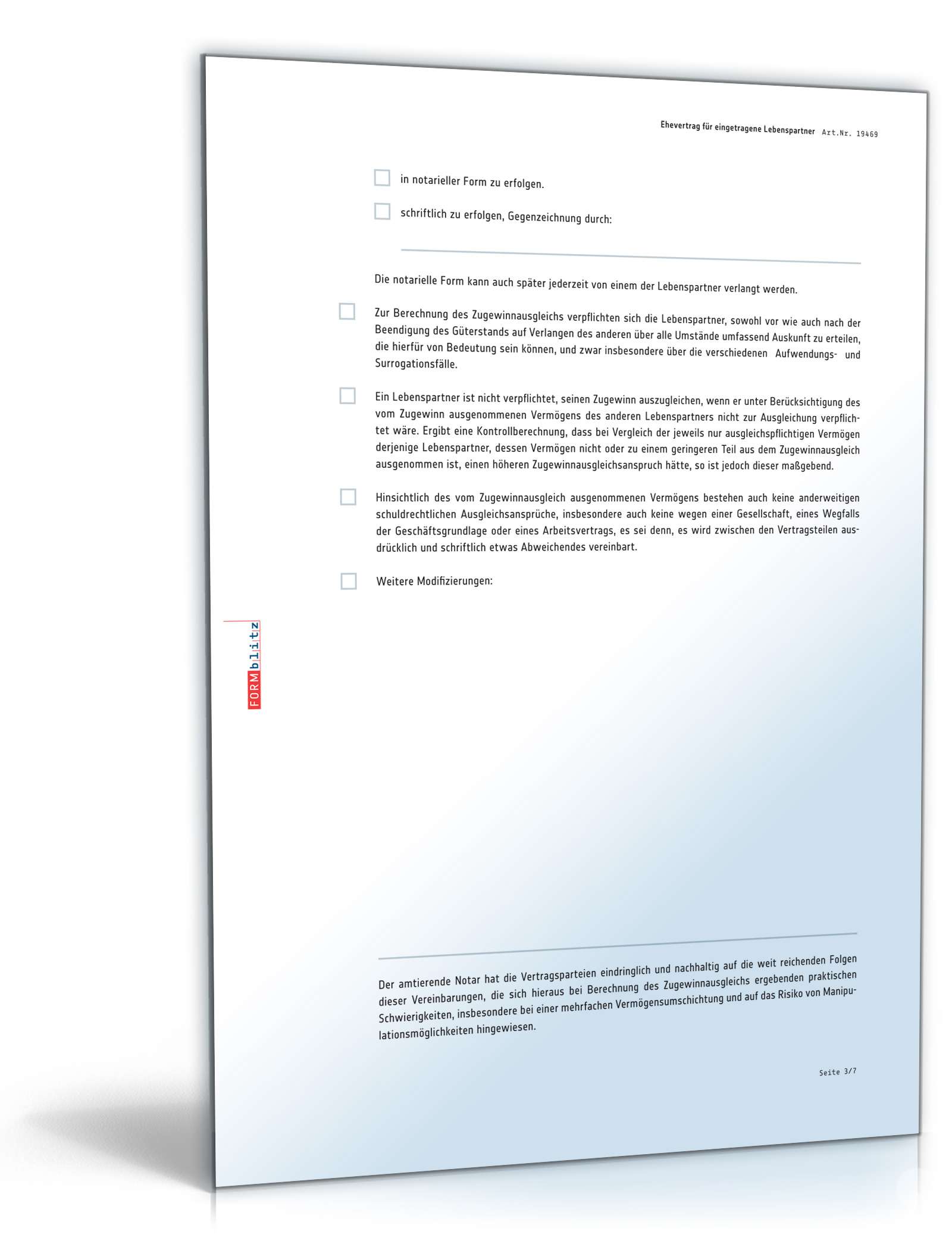 Ehevertrag eingetragene Lebenspartnerschaft PDF. Seite: 3