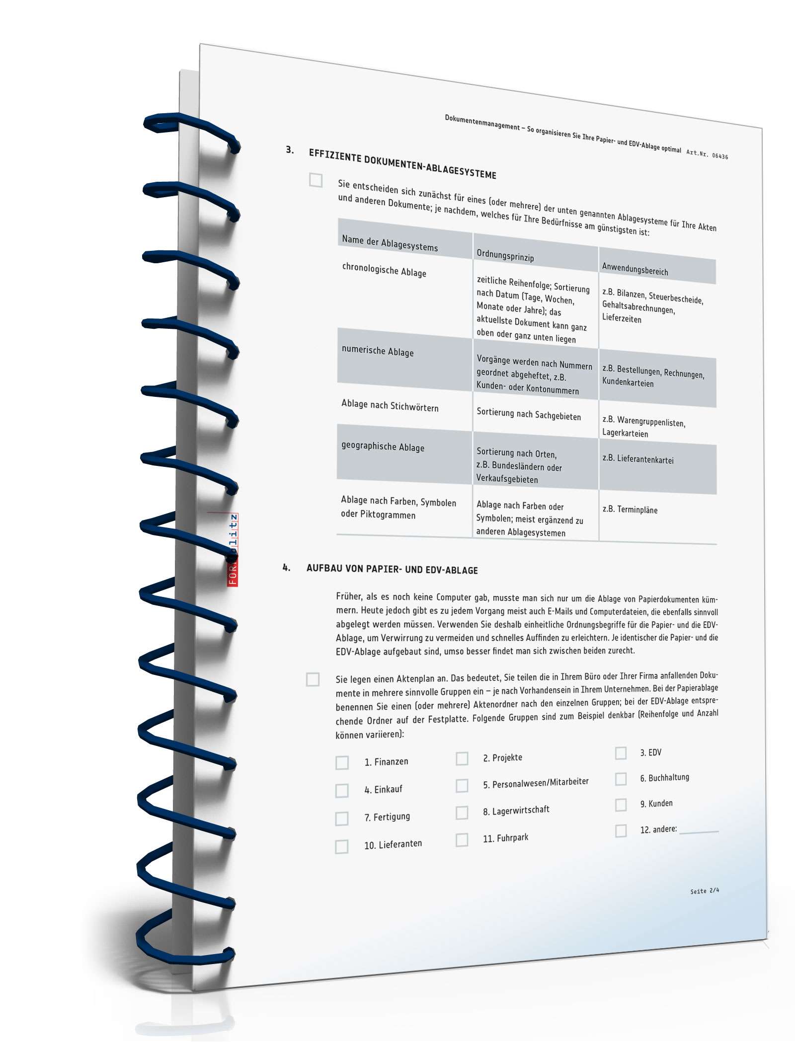 Checkliste Dokumentenmanagement PDF. Seite: 2