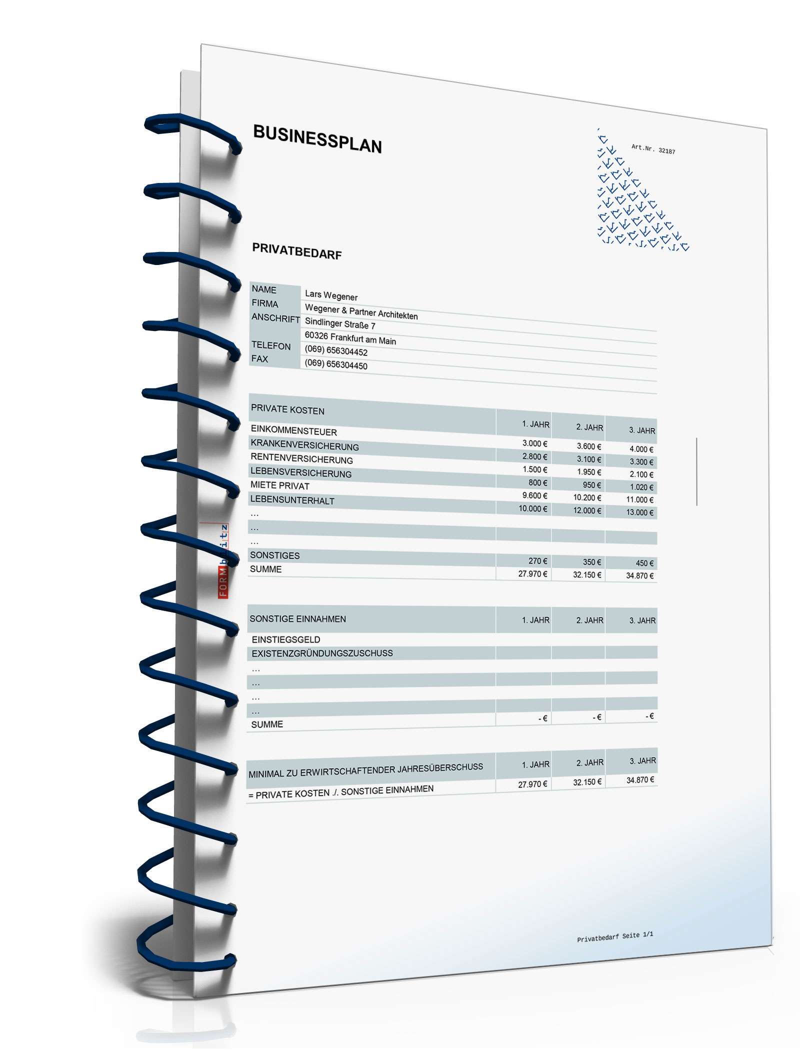 Businessplan Architekturbüro Excel. Seite: 32