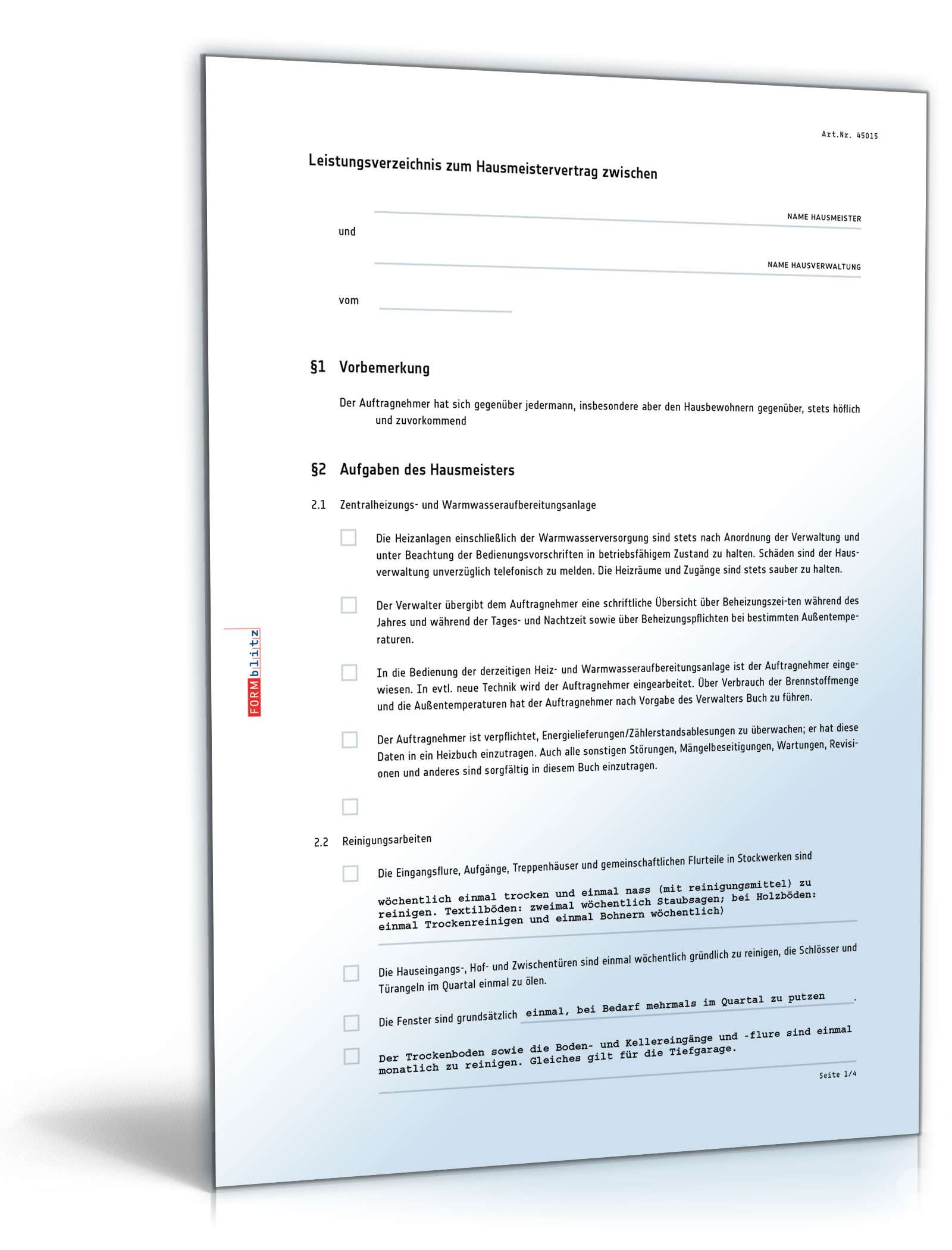 Vertrag selbständiger Hausmeister PDF. Seite: 6