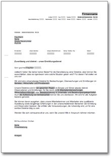 Werbebrief für eine Detektei Word