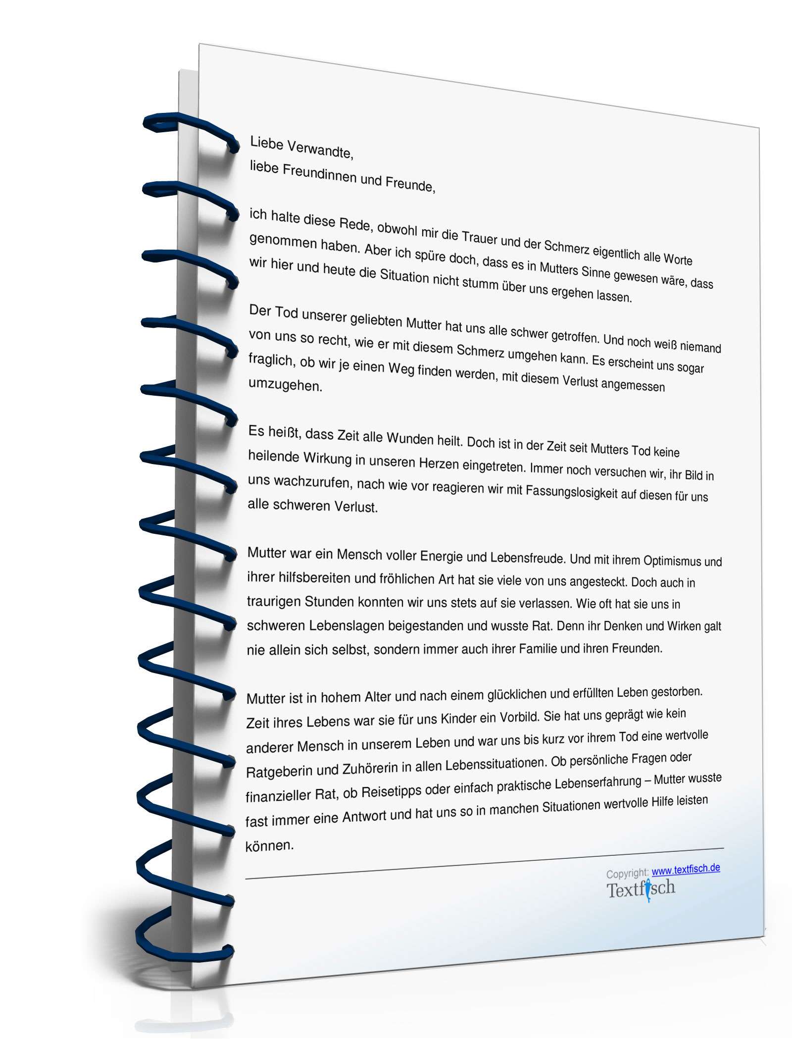 Trauerrede für die verstorbene Mutter PDF. Seite: 2