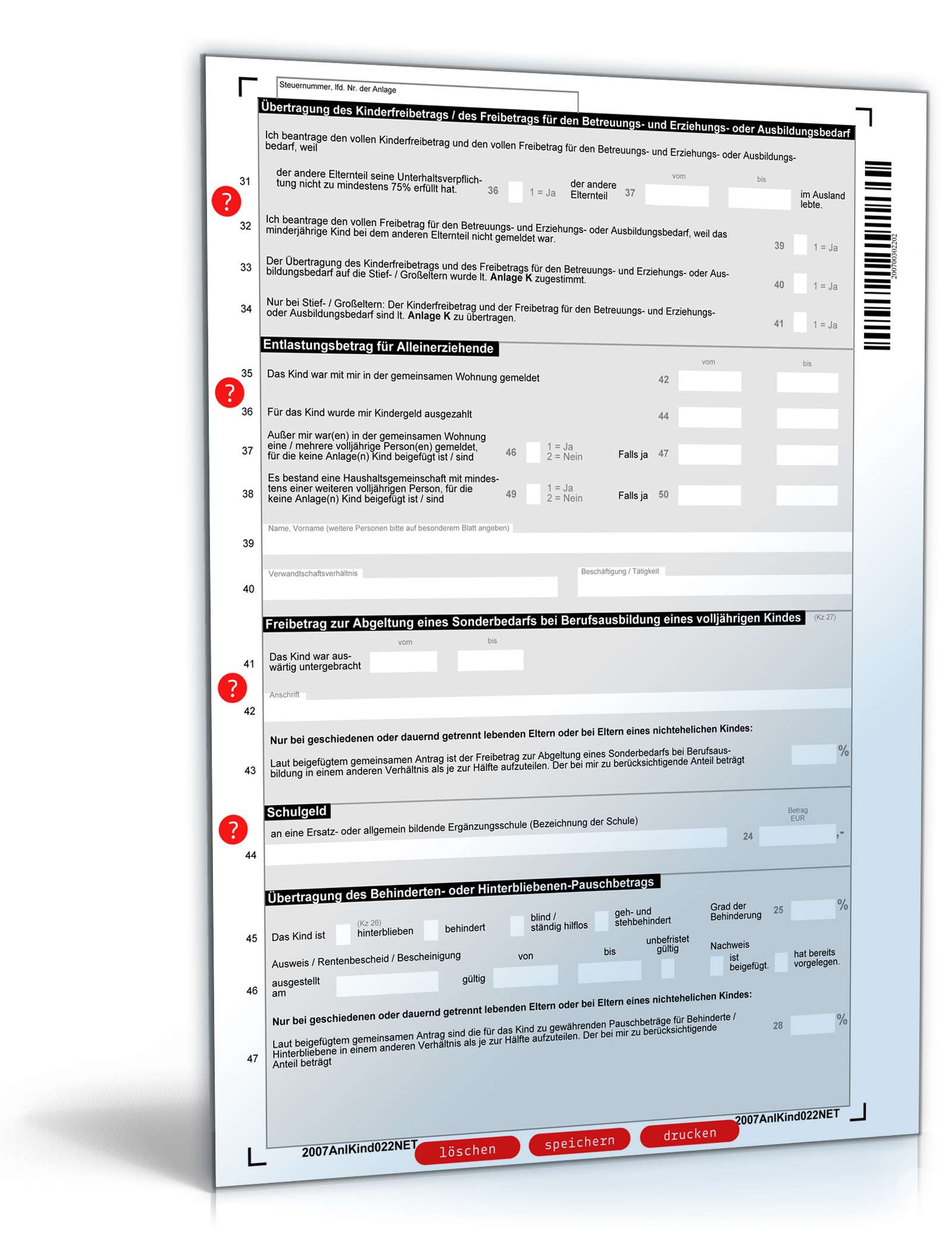 Anlage Kind 2007 PDF. Seite: 2