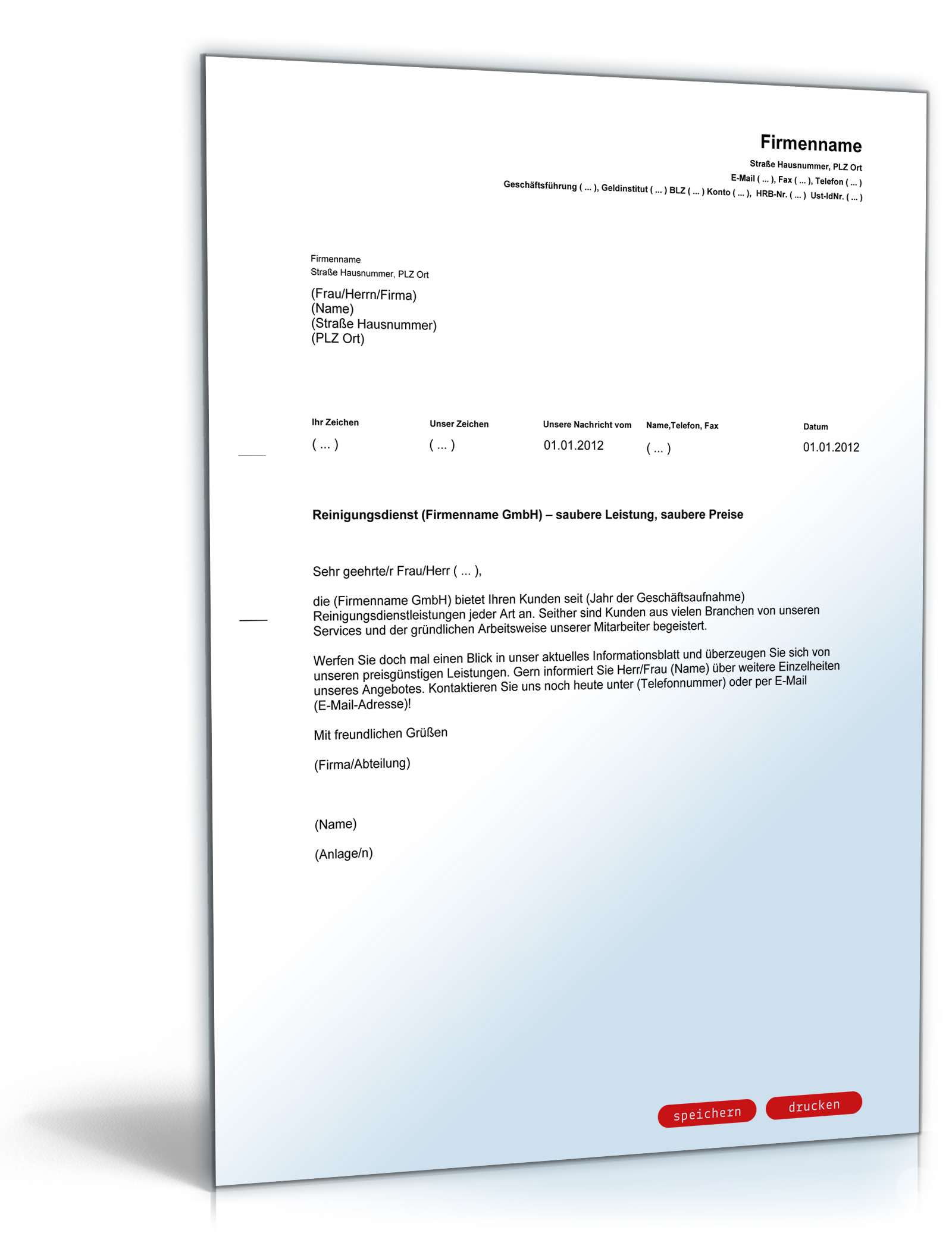 Werbebrief Reinigungsdienst PDF