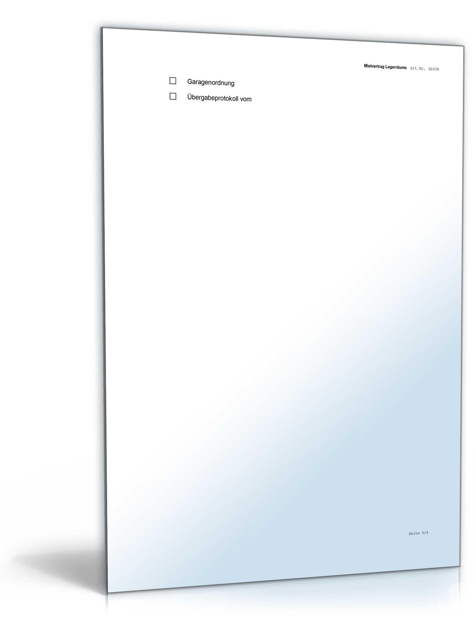 Mietvertrag Lagerraum Word. Seite: 5