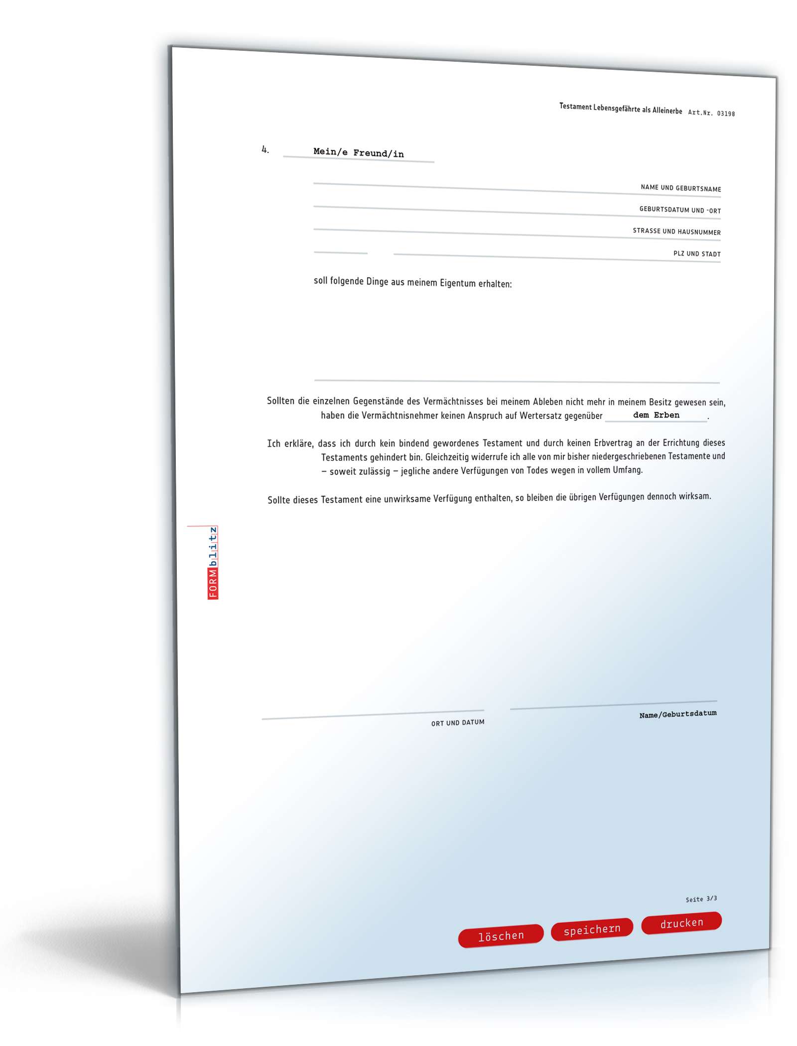 Testament Vor- und Nacherbenregelung PDF. Seite: 3