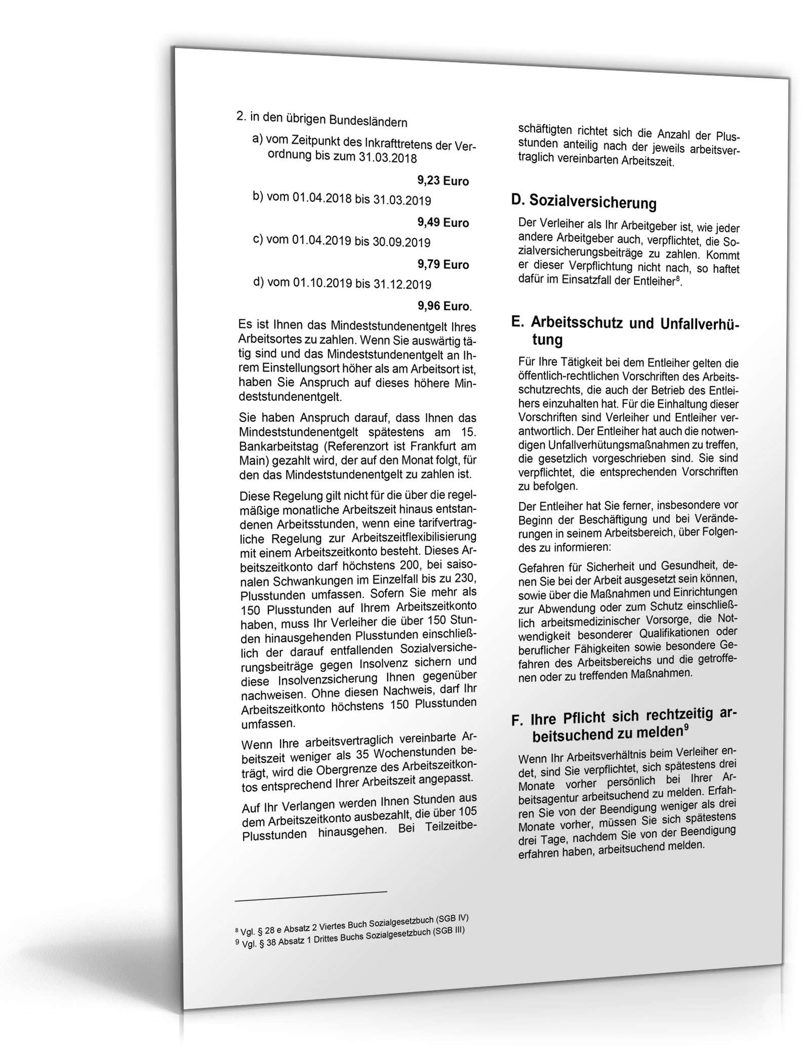 Merkblatt für Leiharbeitnehmer PDF. Seite: 4