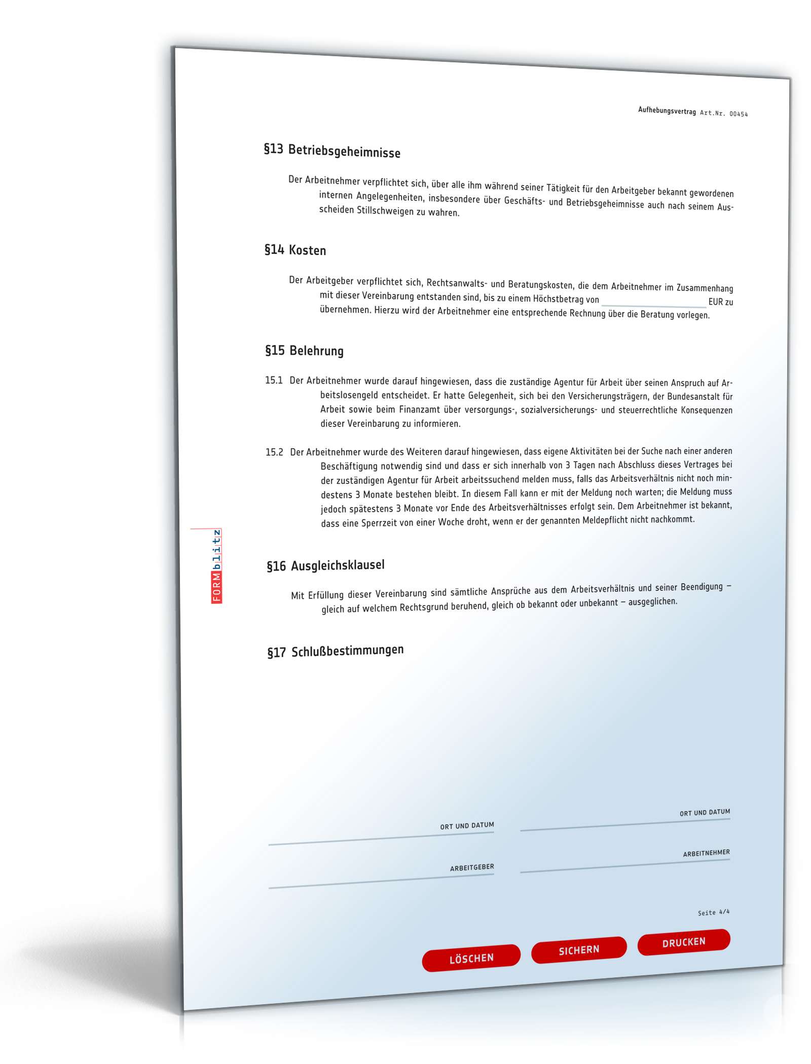 Aufhebungsvertrag Arbeitsverhältnis PDF. Seite: 4
