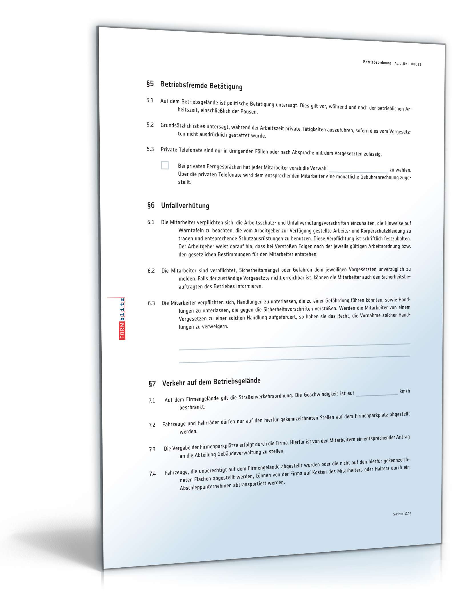 Betriebsordnung PDF. Seite: 2