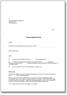 Verfassungsbeschwerde Word