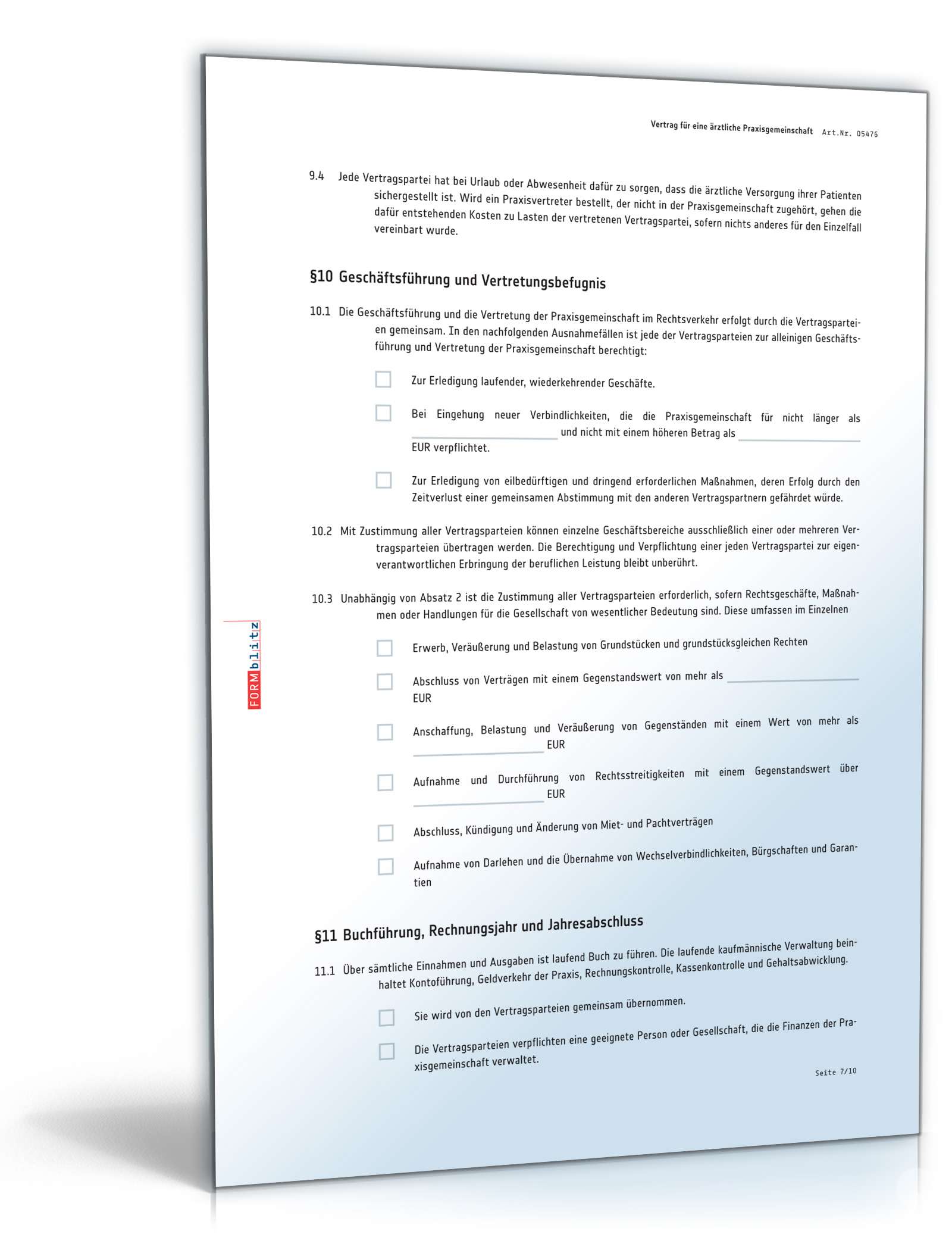 Vertrag Praxisgemeinschaft Ärzte PDF. Seite: 7