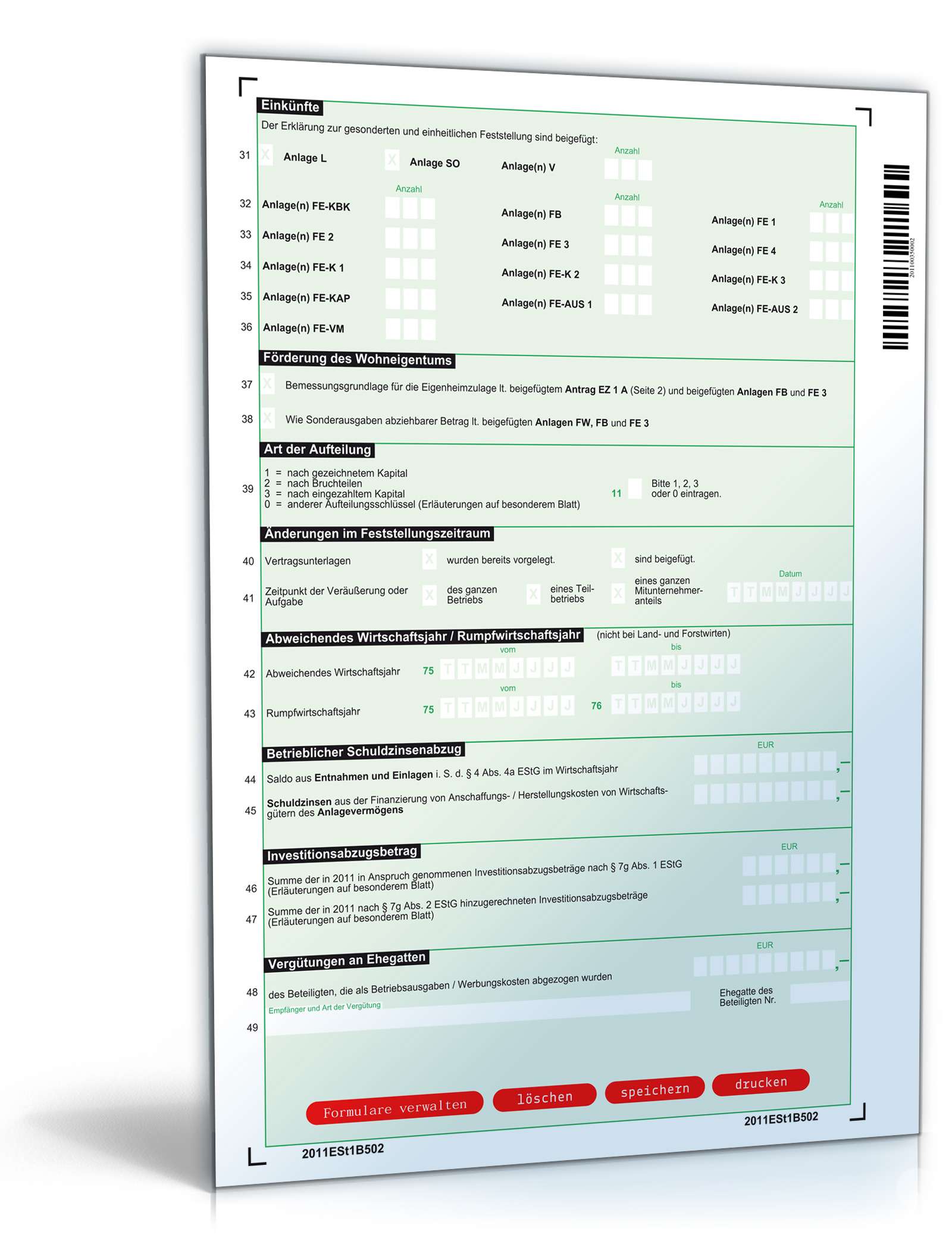 Feststellung Einkommensbesteuerung und Eigenheimzulage 2011 PDF. Seite: 2