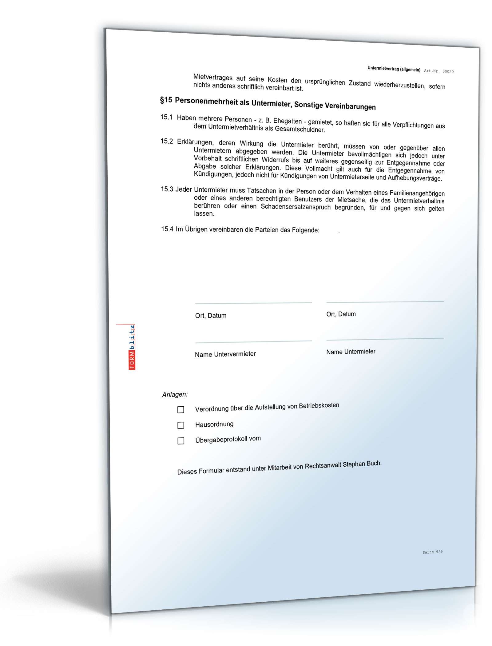 Erfolgreich untervermieten Excel. Seite: 7