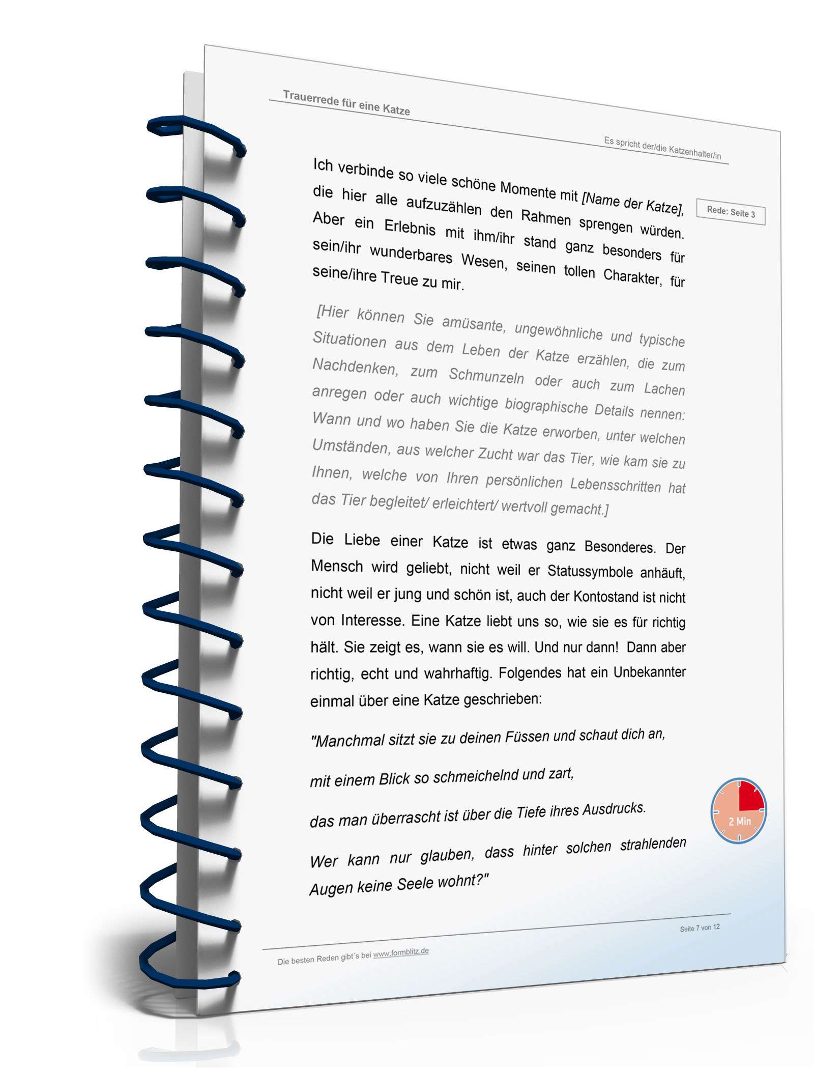 Trauerrede für eine Katze Word. Seite: 7