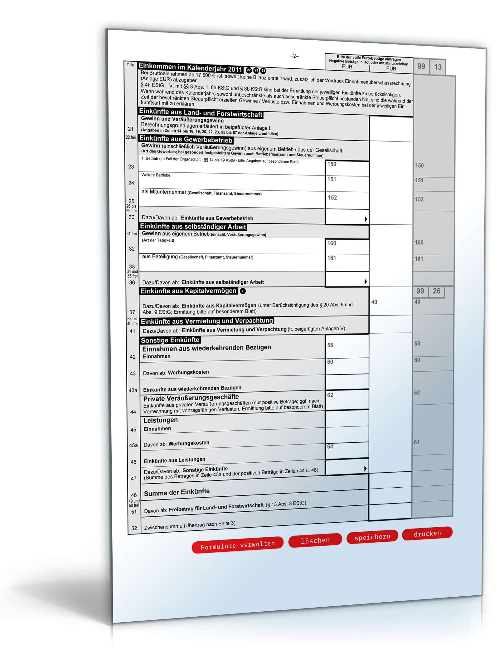 Körperschaftsteuererklärung 2011 KSt IB PDF. Seite: 2