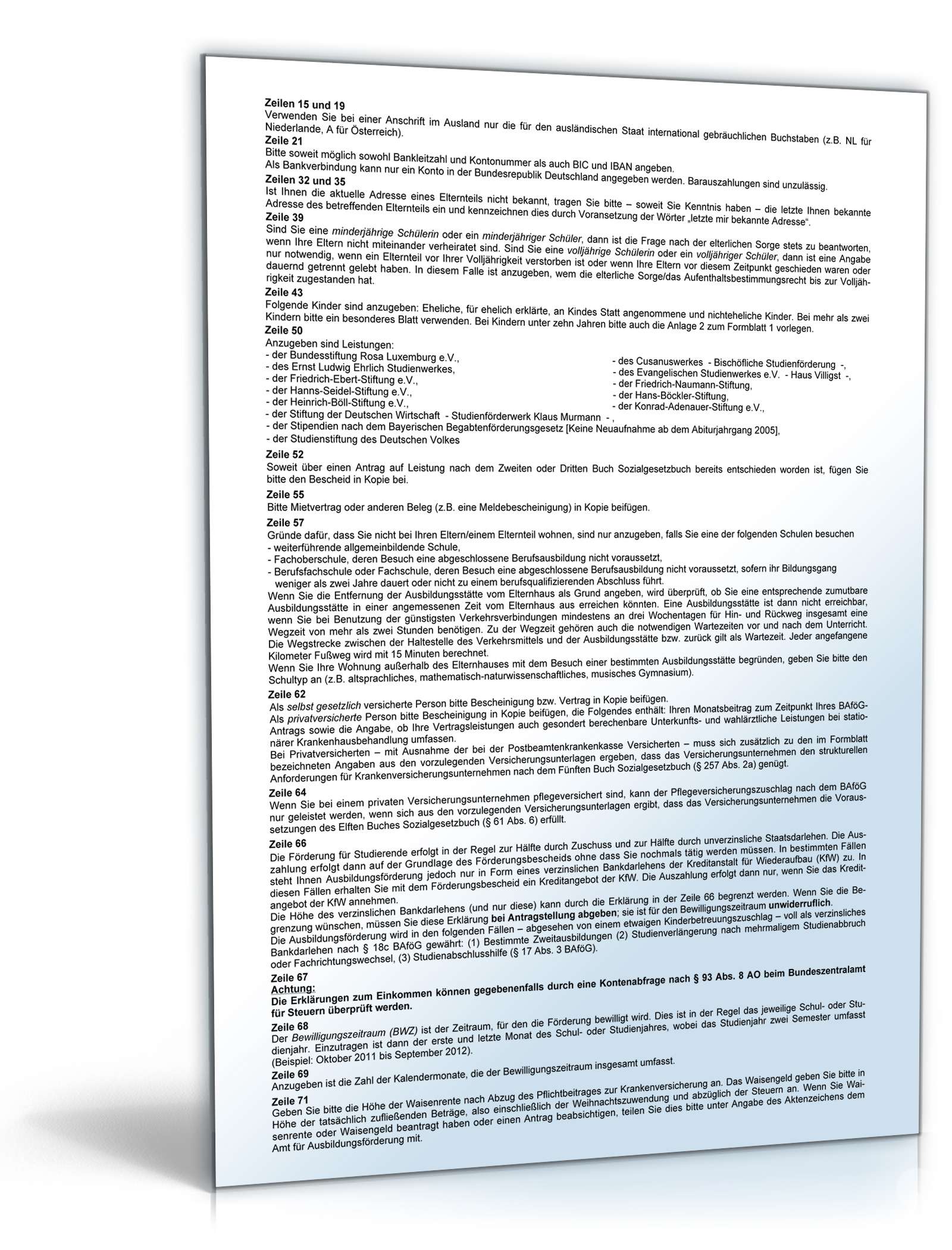 Antrag auf Ausbildungsförderung PDF. Seite: 6