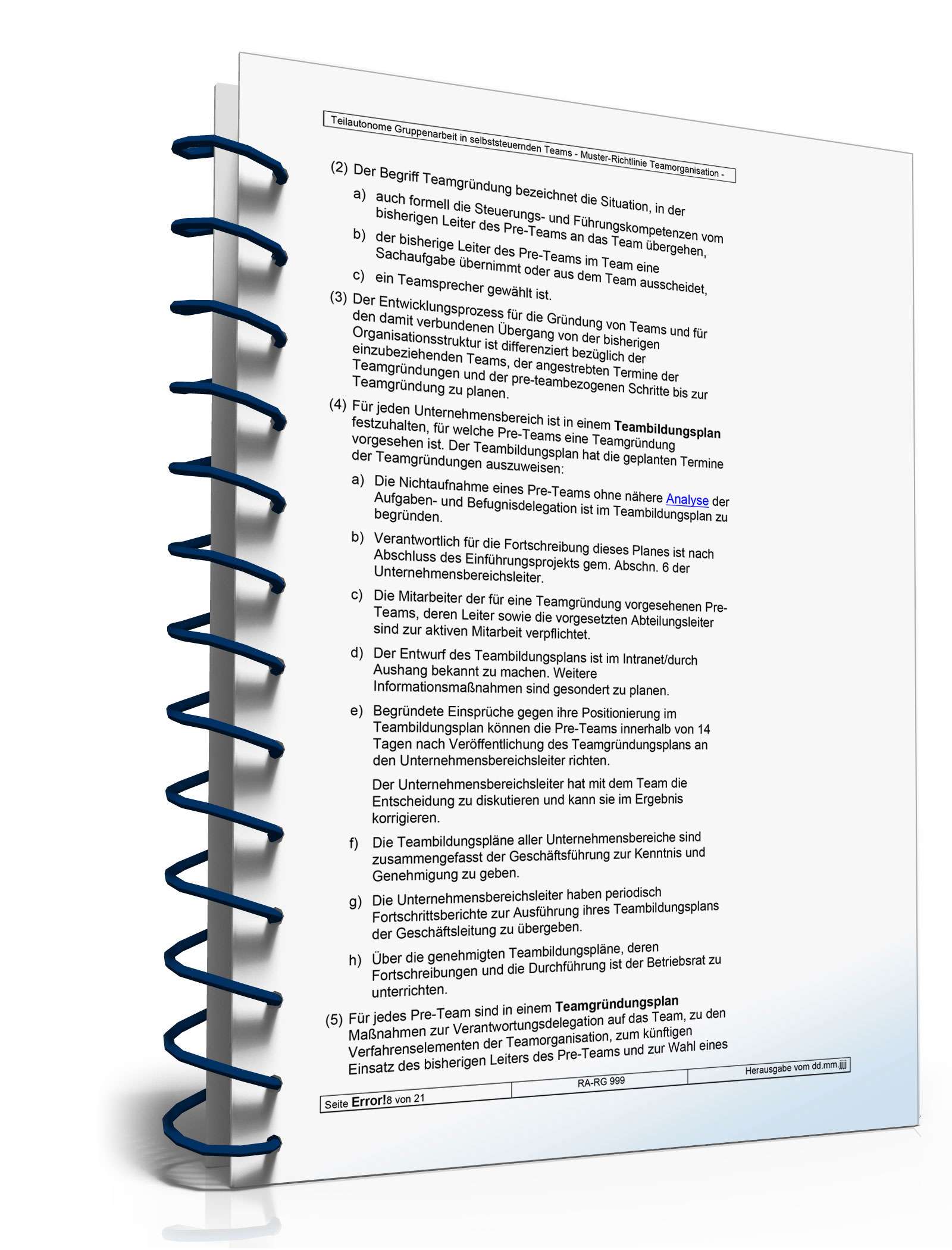 Teilautonome Gruppenarbeit in selbststeuernden Teams Word. Seite: 8