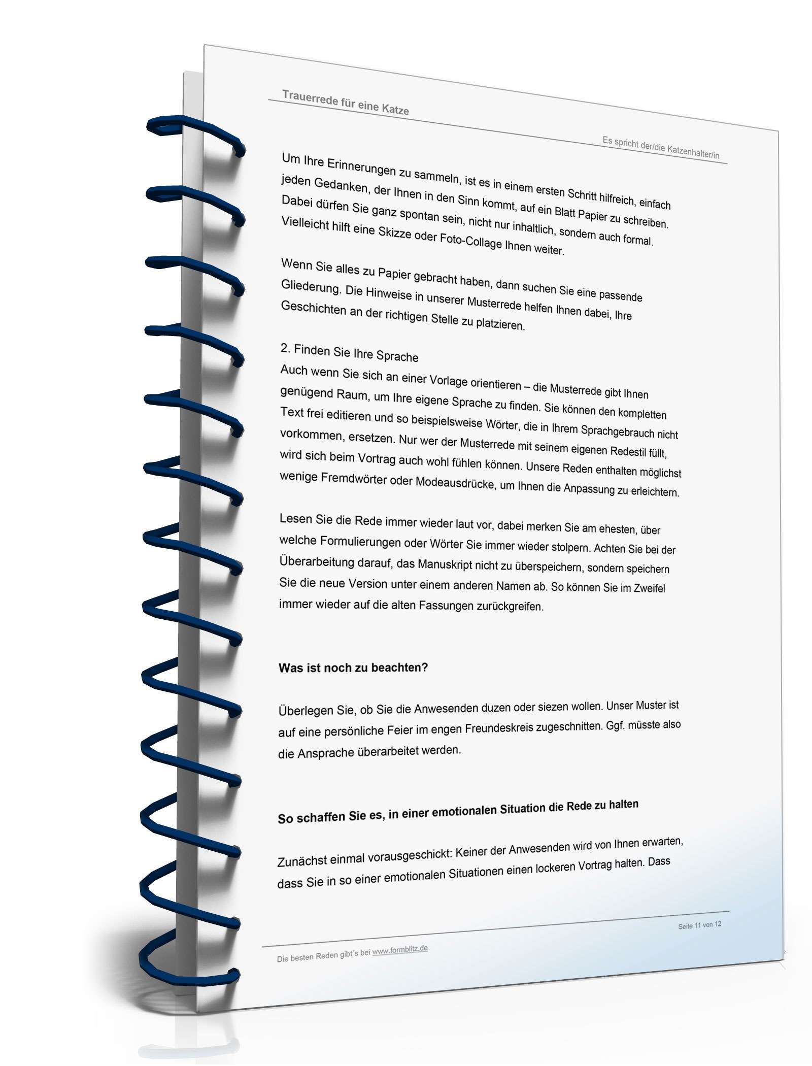 Trauerrede für eine Katze Word. Seite: 11