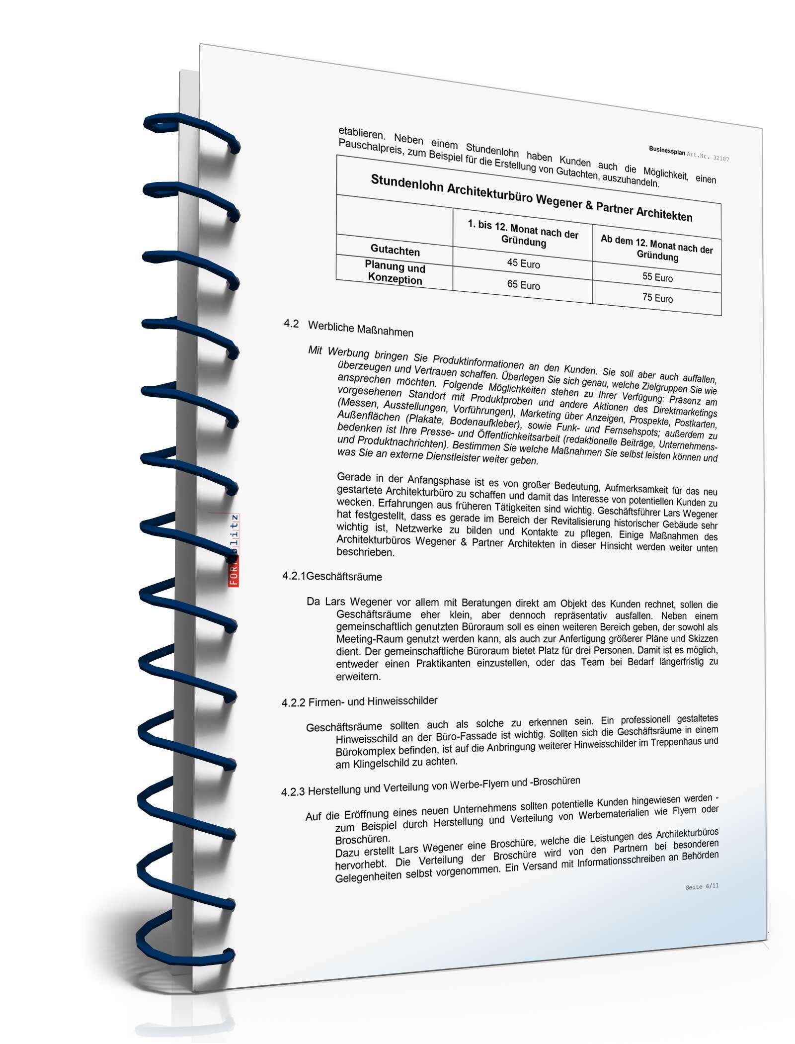 Businessplan Architekturbüro Excel. Seite: 12