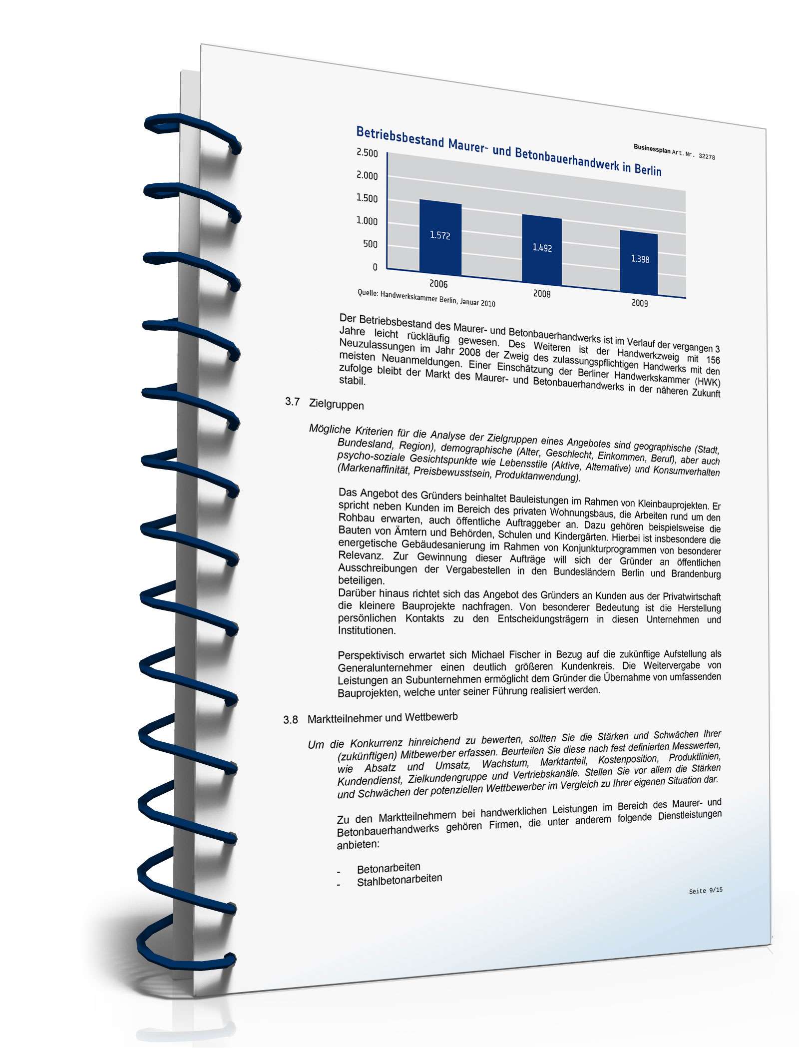 Businessplan Bauunternehmen Excel. Seite: 13