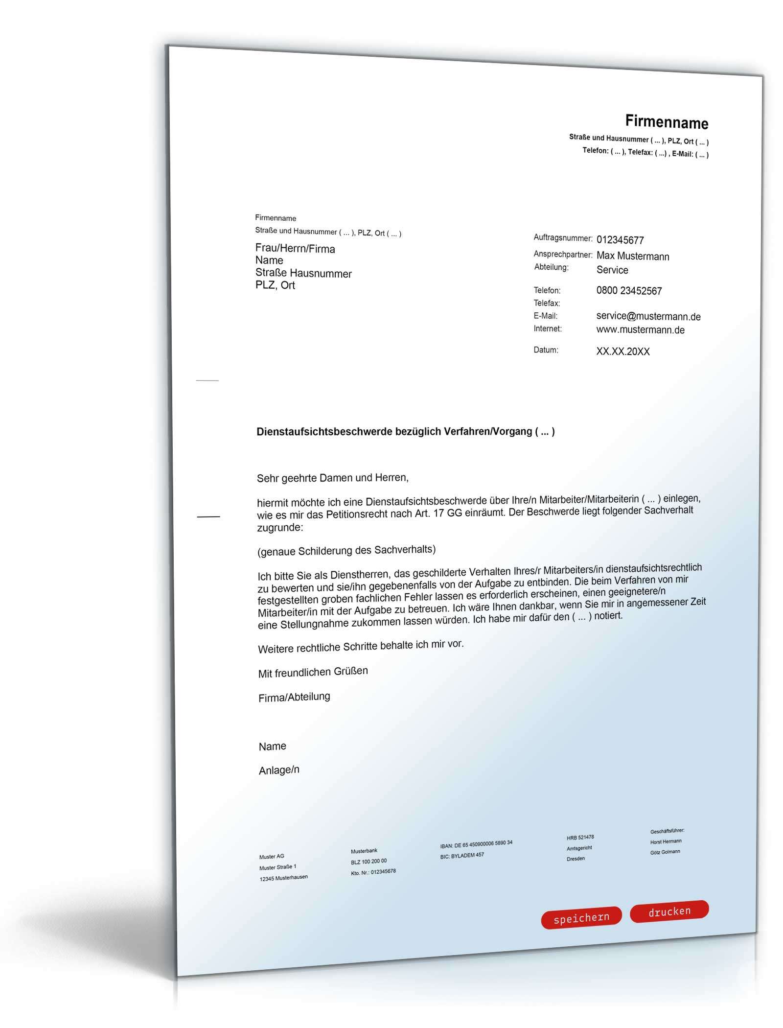 Dienstaufsichtsbeschwerde PDF