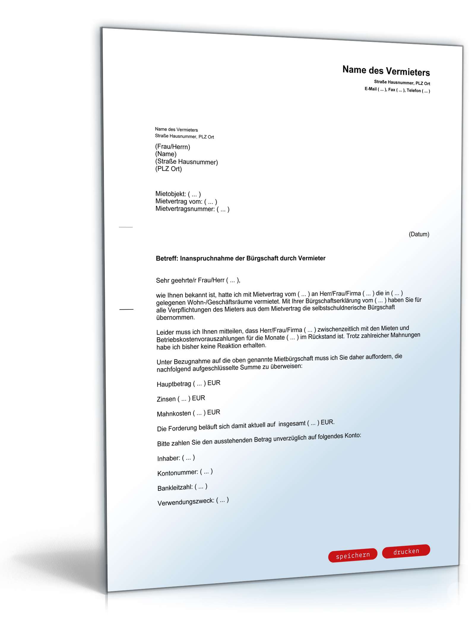 Inanspruchnahme Bürgschaft PDF