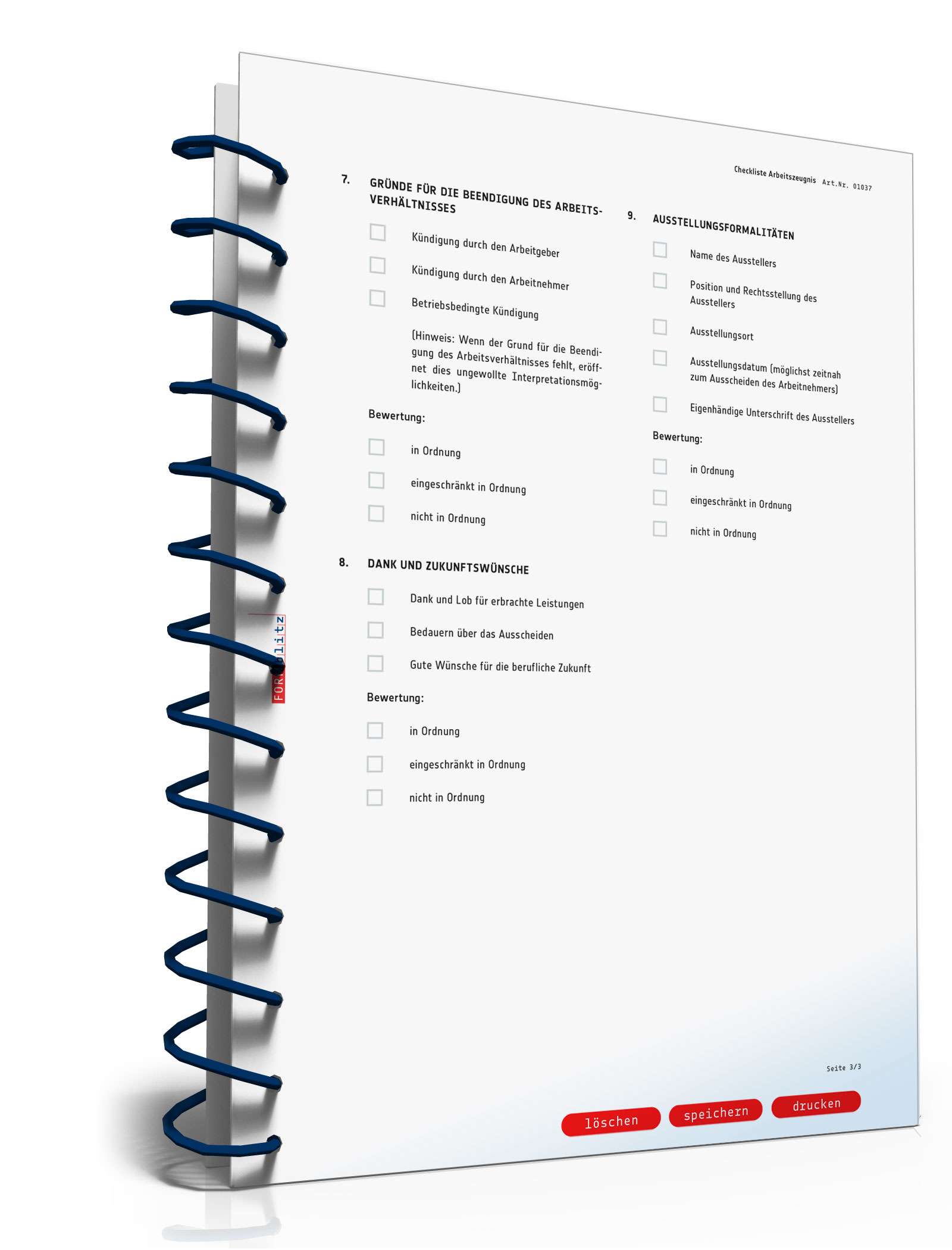 Checkliste für ein Arbeitszeugnis PDF. Seite: 3