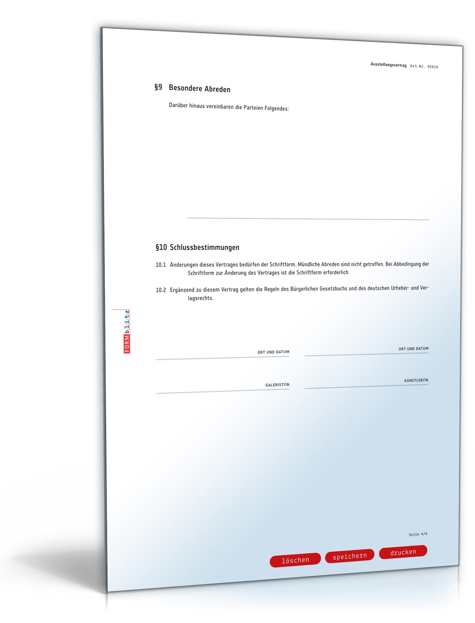 Ausstellungsvertrag PDF. Seite: 4