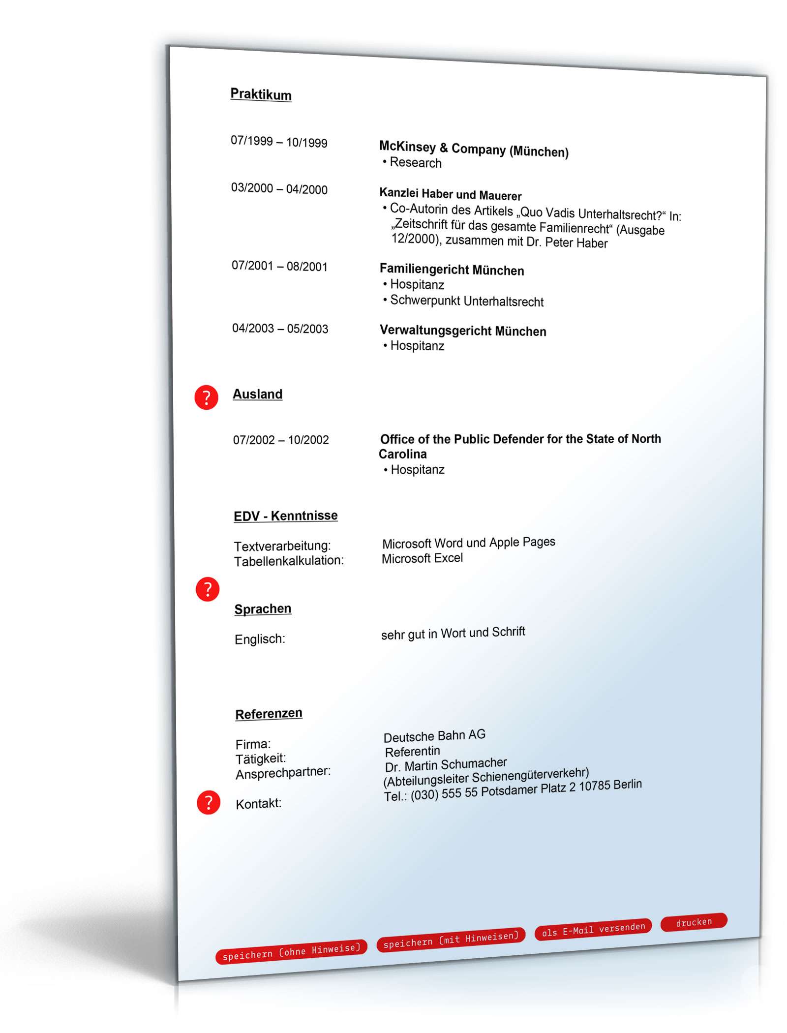 Lebenslauf Rechtsanwalt PDF. Seite: 3