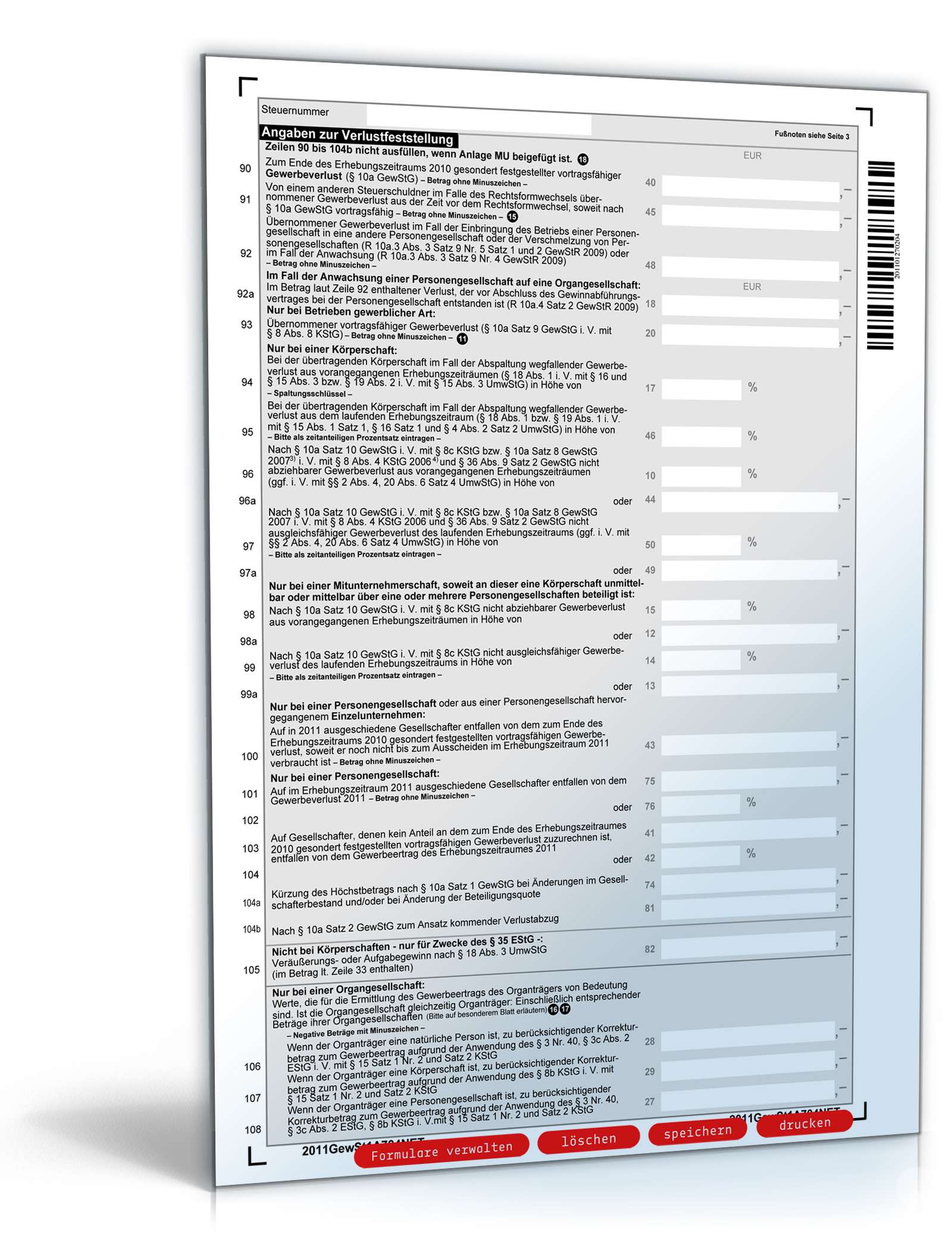 Gewerbesteuererklärung 2011 PDF. Seite: 4