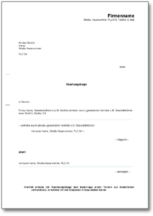 Räumungsklage gegen Mieter Word