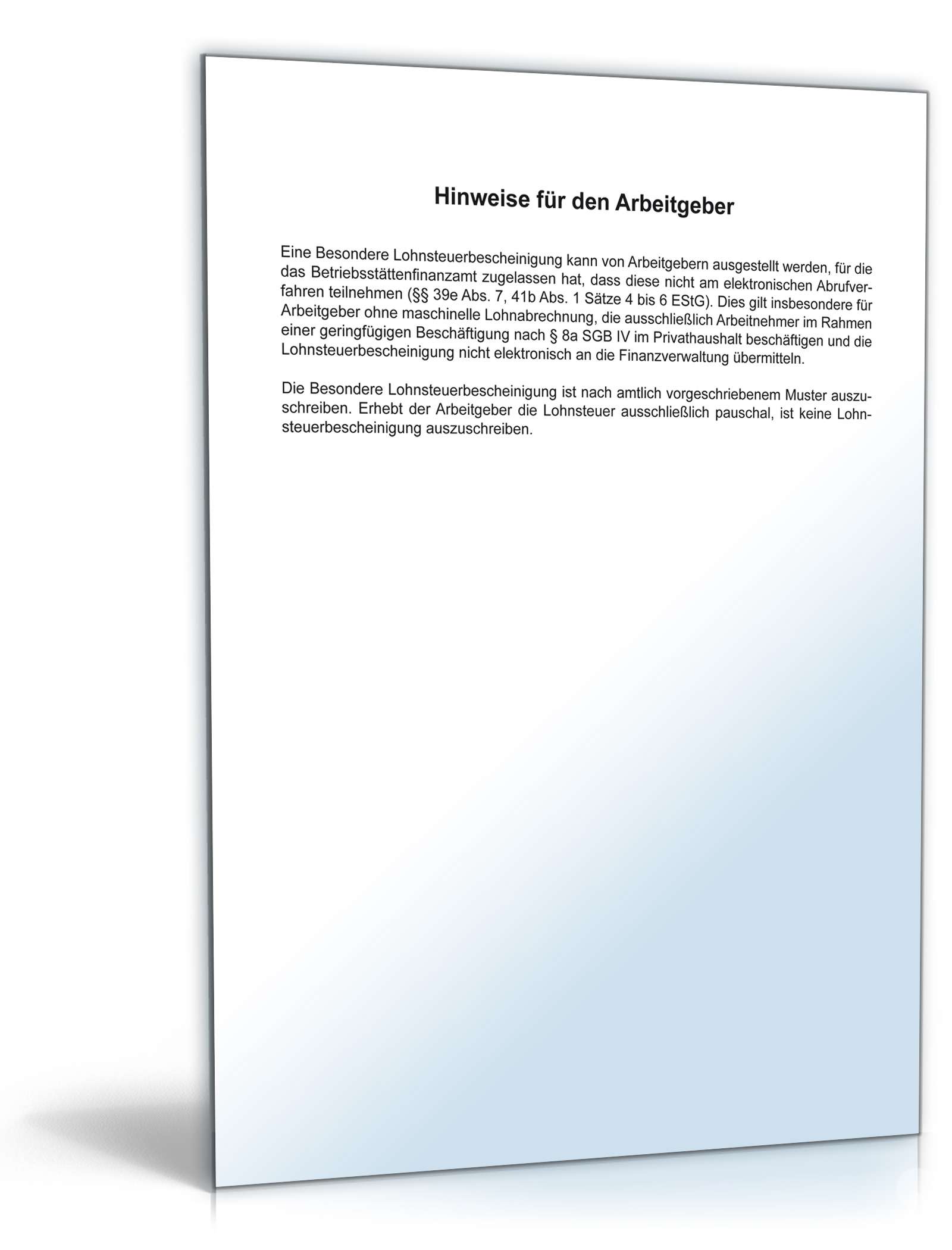 Besondere Lohnsteuerbescheinigung 2012 PDF. Seite: 2