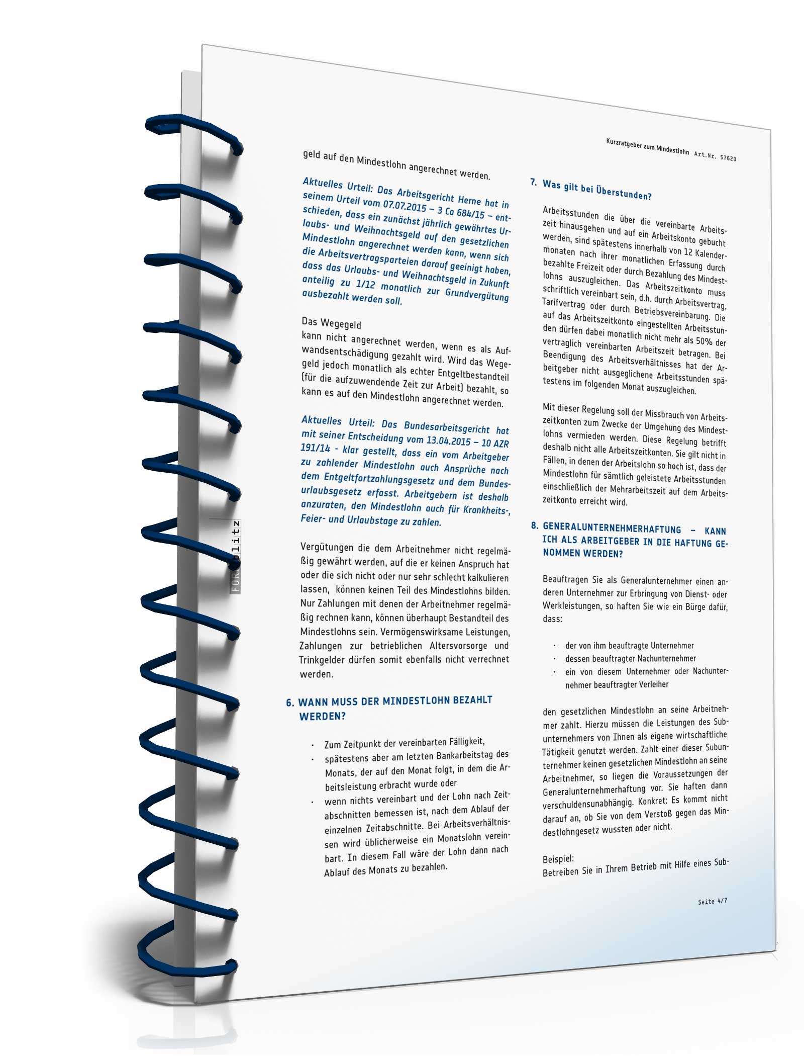 Die wichtigsten Erläuterungen zum MiLoG PDF. Seite: 5