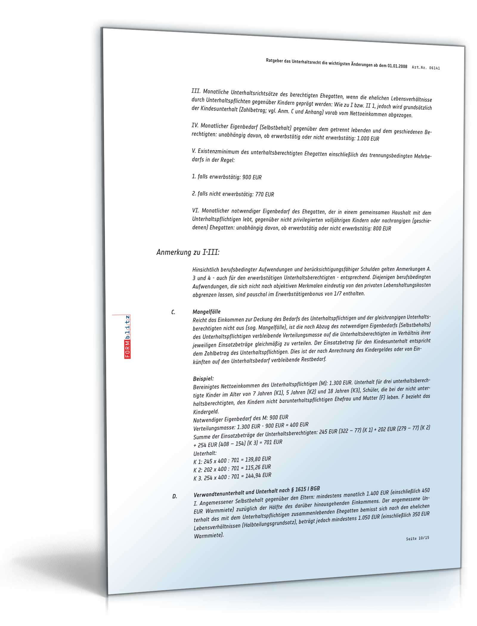 Ehevertrag nachehelicher Unterhalt inkl. Ratgeber Excel. Seite: 11