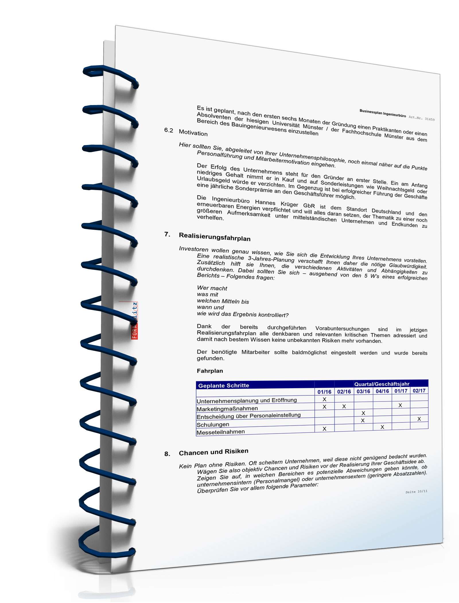 Businessplan Ingenieurbüro Excel. Seite: 12