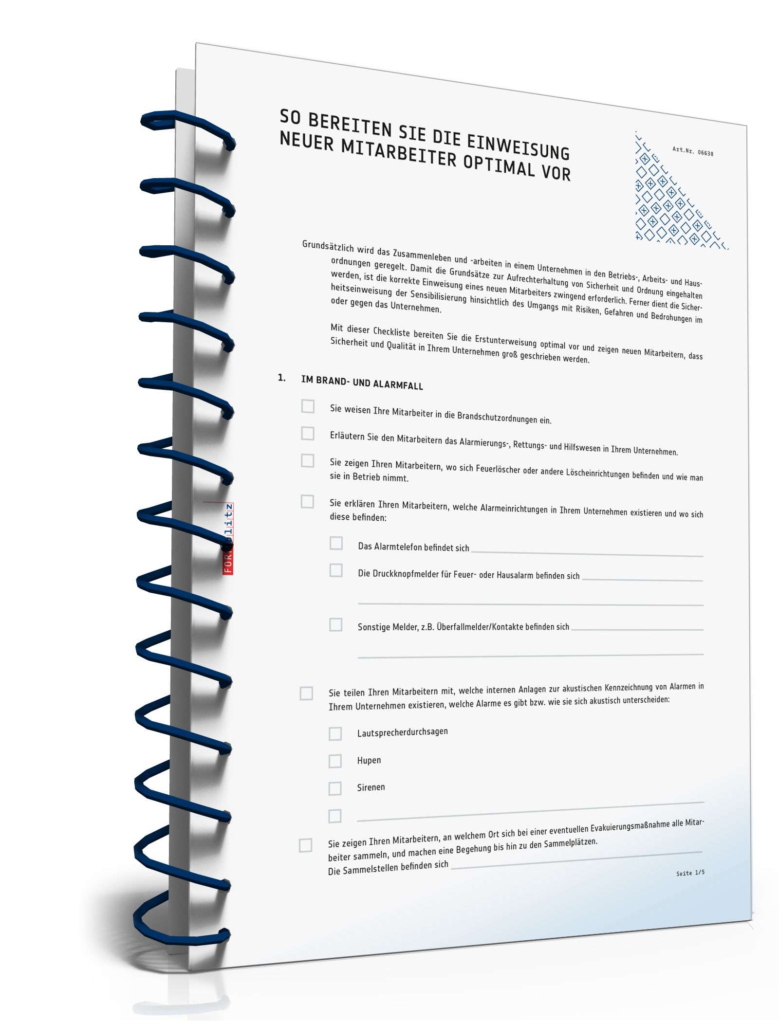 Checkliste Vorbereitung Einweisung Mitarbeiter PDF