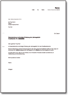 Beanstandung erneuter Erhebung Jahresgebühr Word