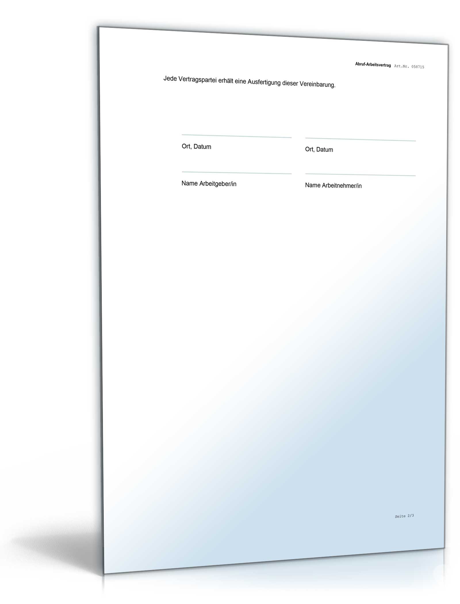 Änderungsvereinbarung Arbeit auf Abruf Word. Seite: 3