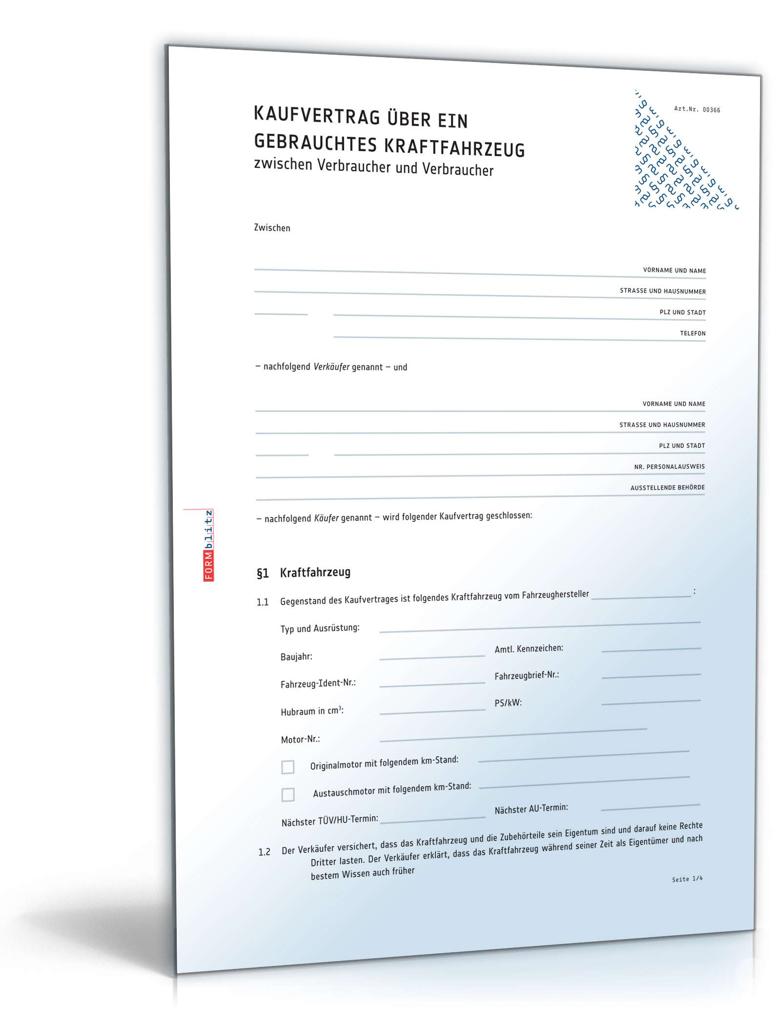 Kfz-Kaufvertrag Privatverkauf PDF