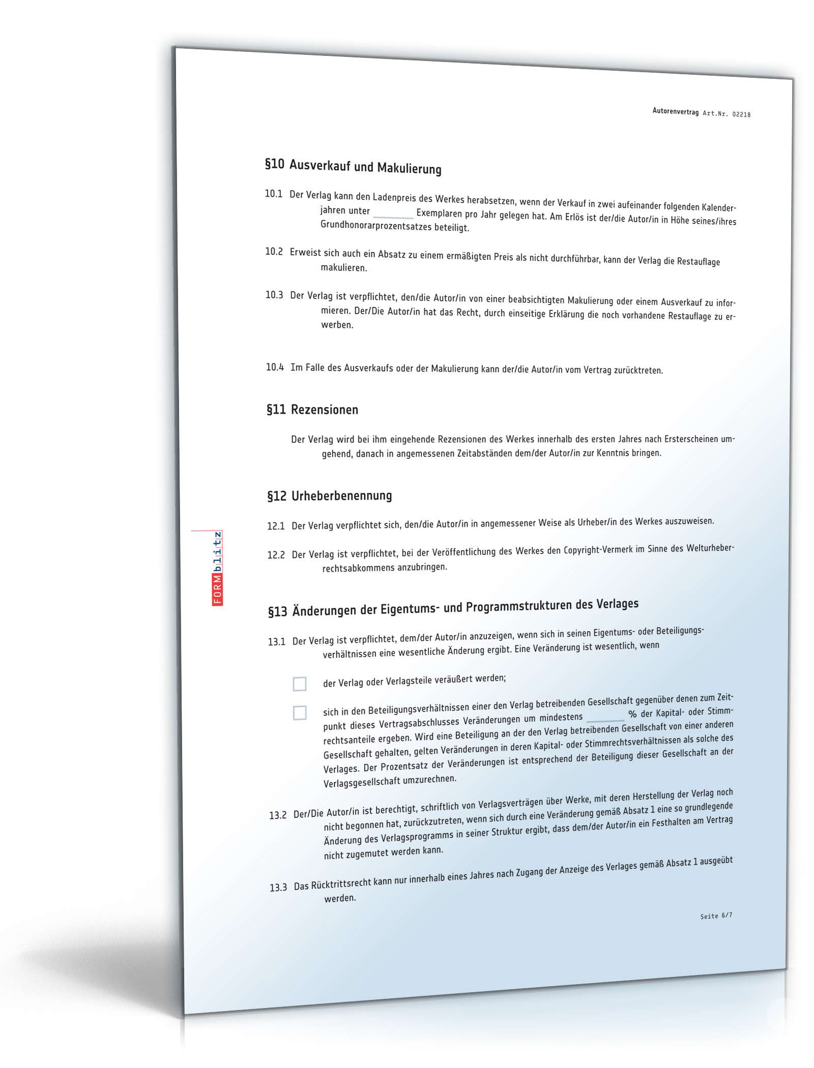 Autorenvertrag PDF. Seite: 6