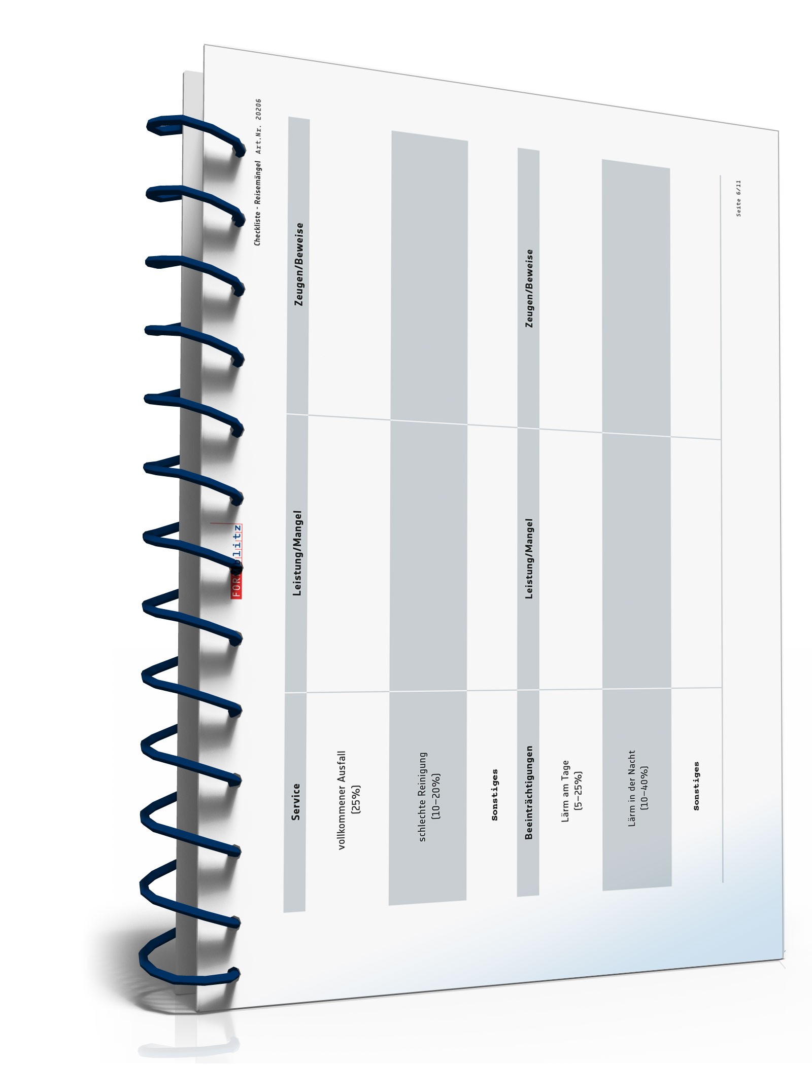 Protokoll Reisemängel  PDF. Seite: 6