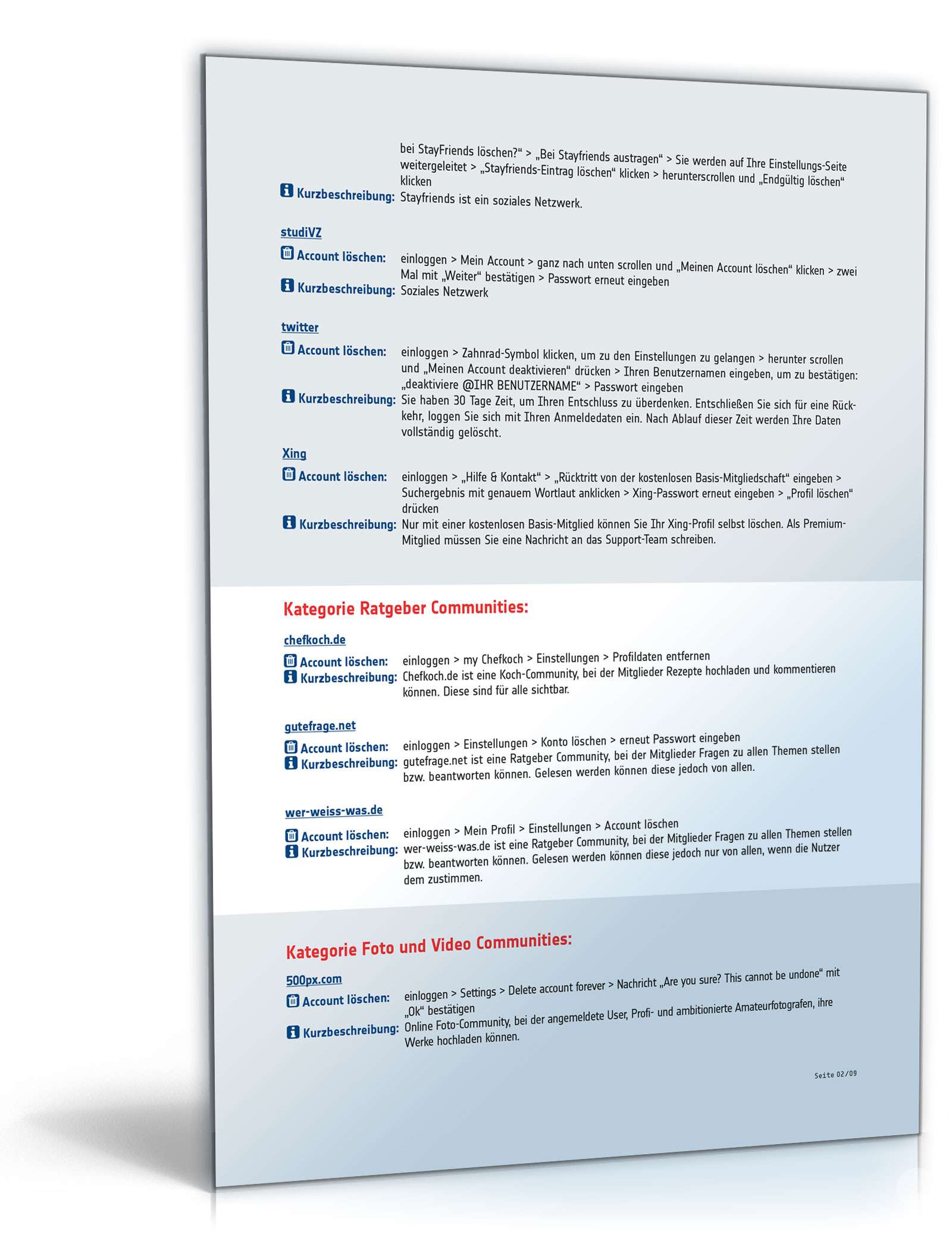 Infoliste über den Verbleib digitaler Konten PDF. Seite: 2