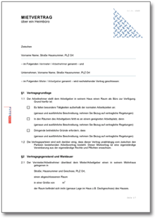 Heimbüro-Mietvertrag Word