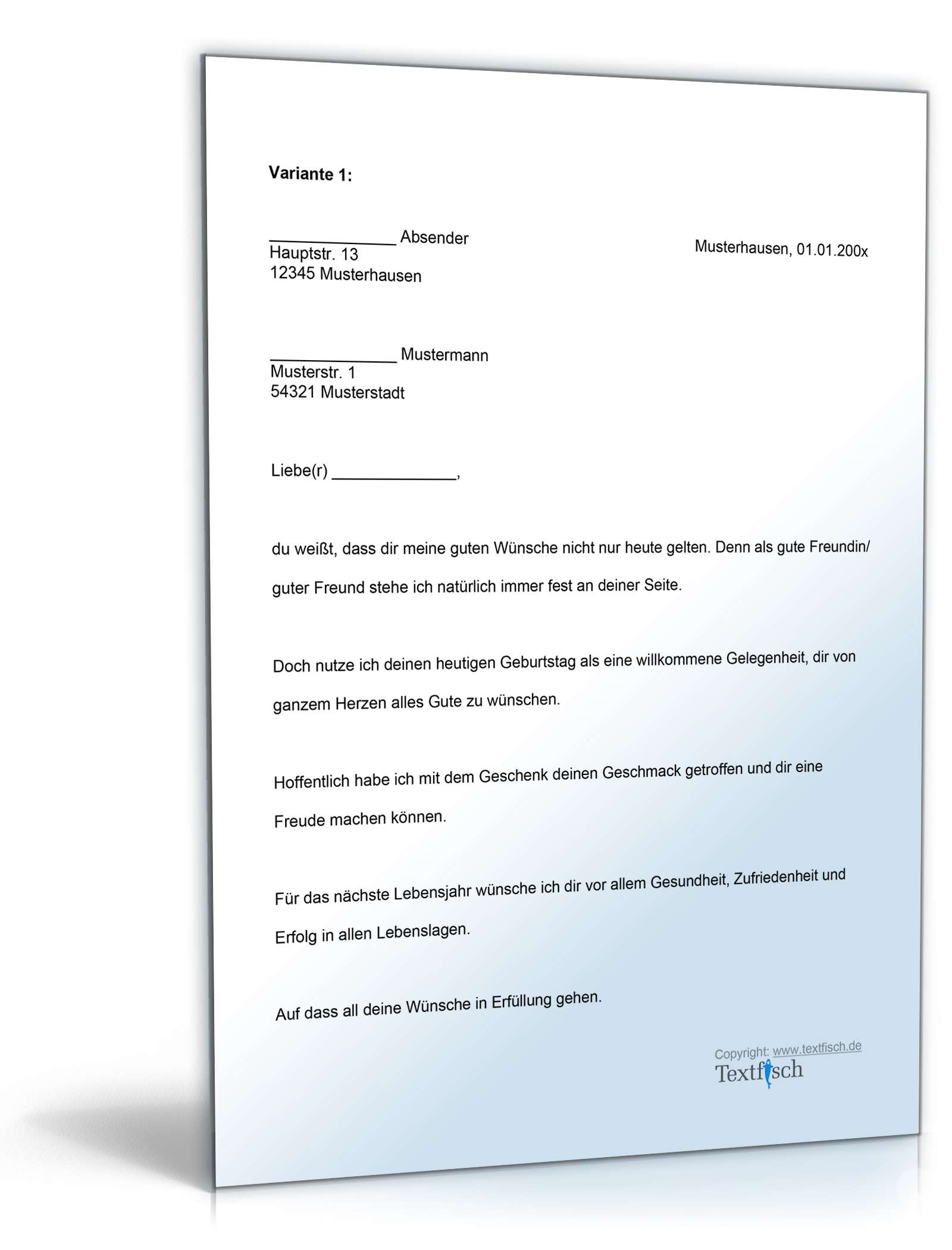 Gratulation Geburtstag Familie/Freunde Word