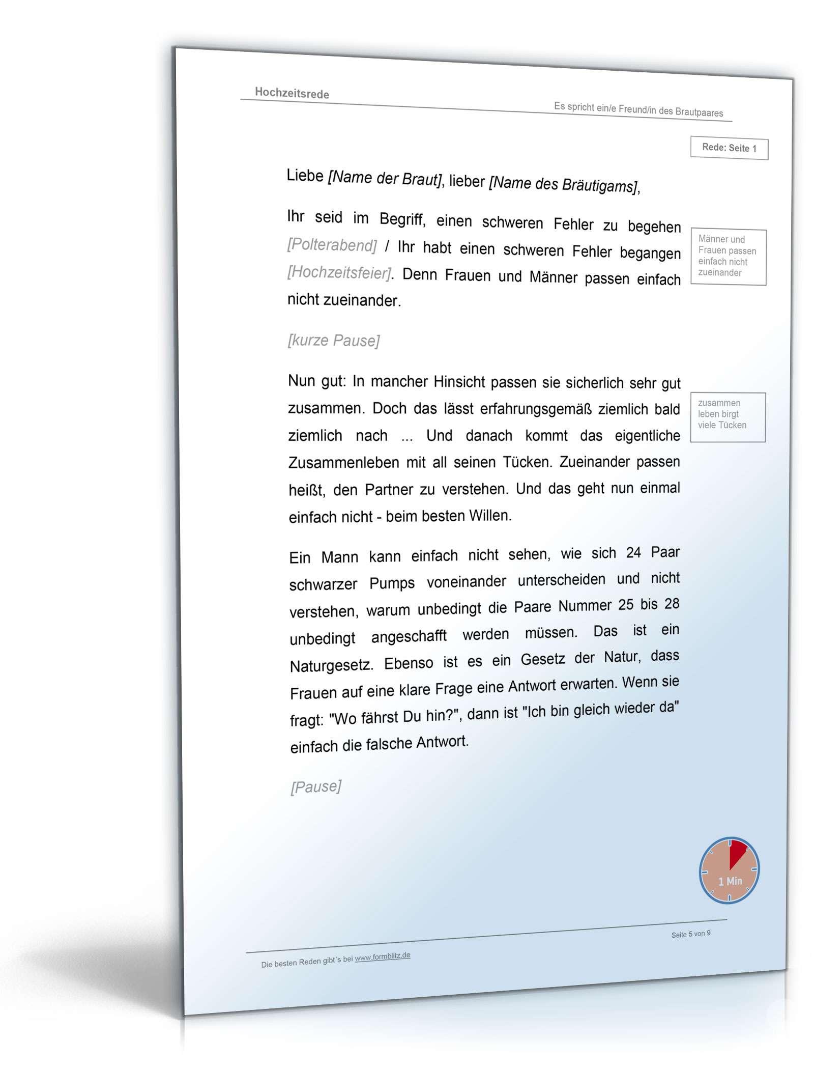 Lustige Hochzeitsrede Word. Seite: 5