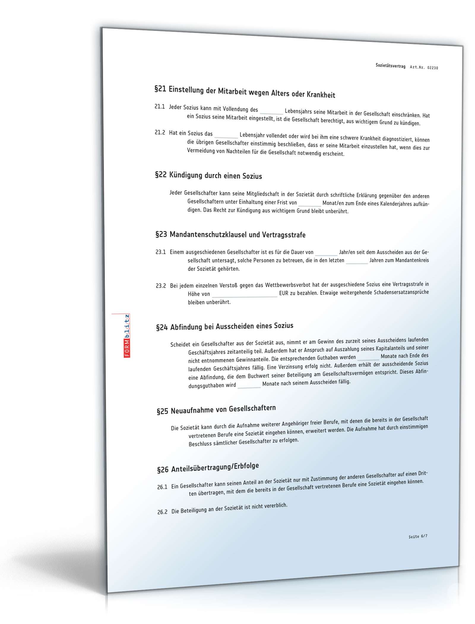 Sozietätsvertrag PDF. Seite: 6