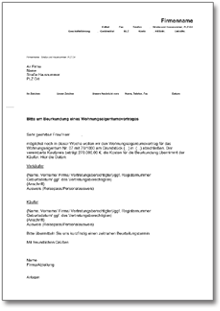 Bitte um Beurkundung eines Wohnungseigentumskaufvertrages Word