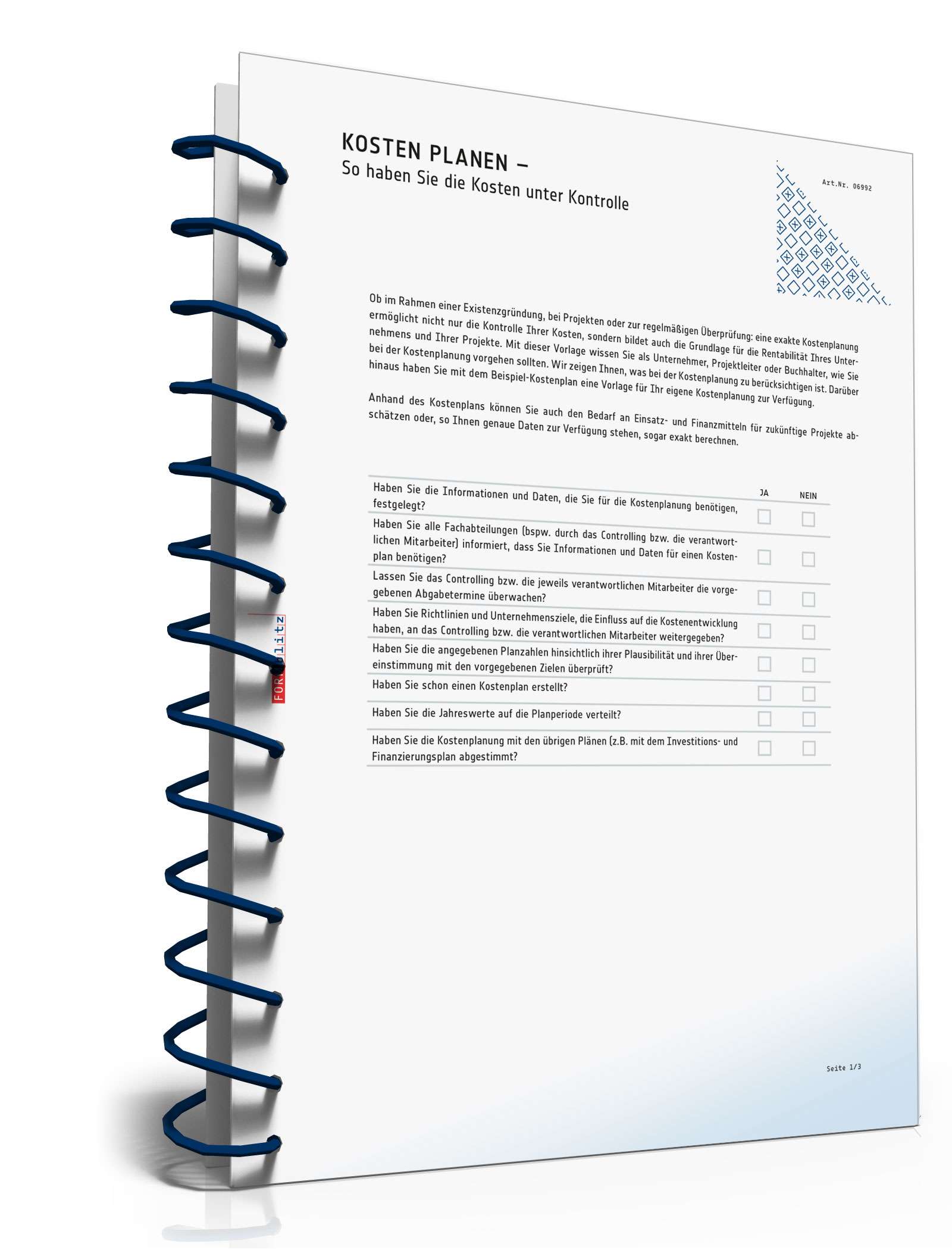 Kostenplan PDF. Seite: 2