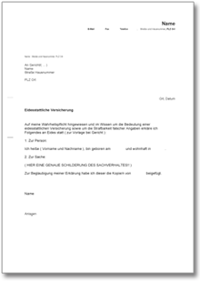 Eidesstattliche Versicherung Word