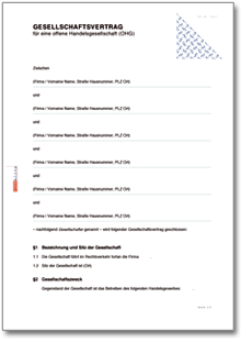 OHG-Gesellschaftsvertrag Word